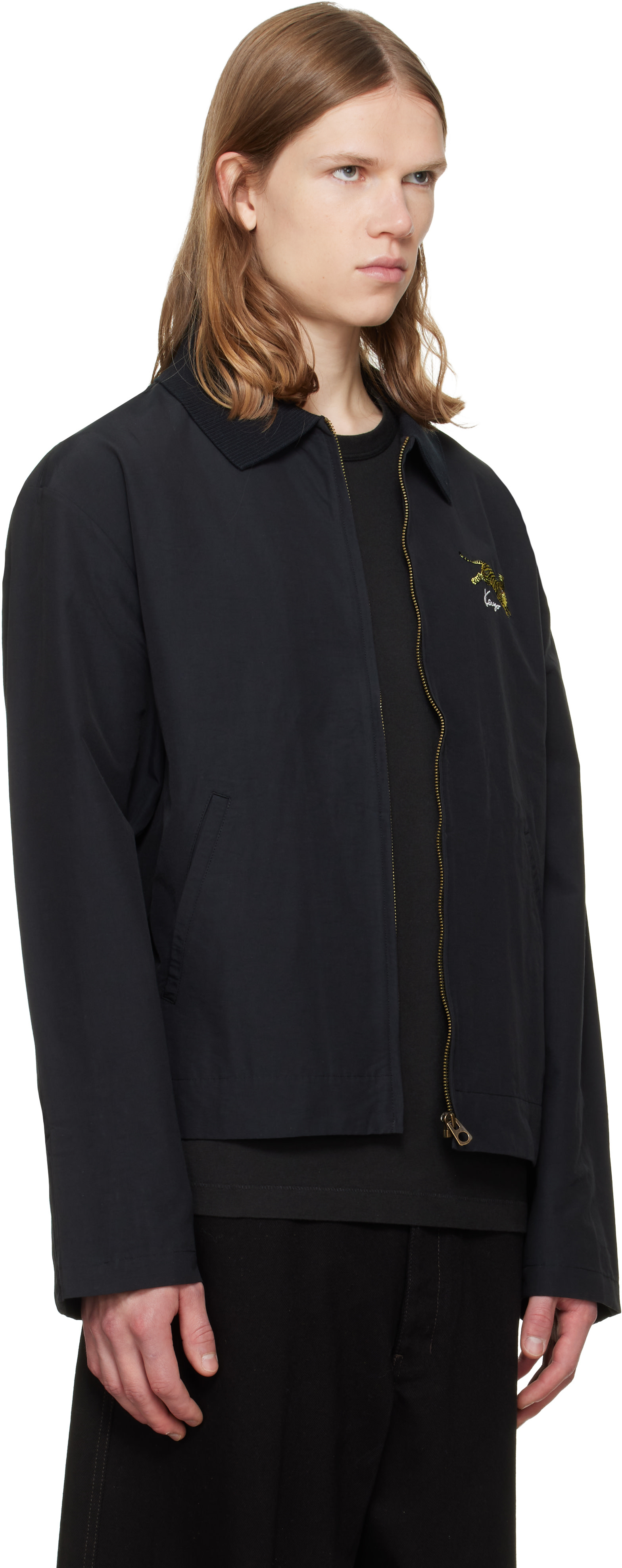 Kenzo: Black Kenzo Paris 'KENZO Jumping Tiger' Coach Jacket | SSENSE