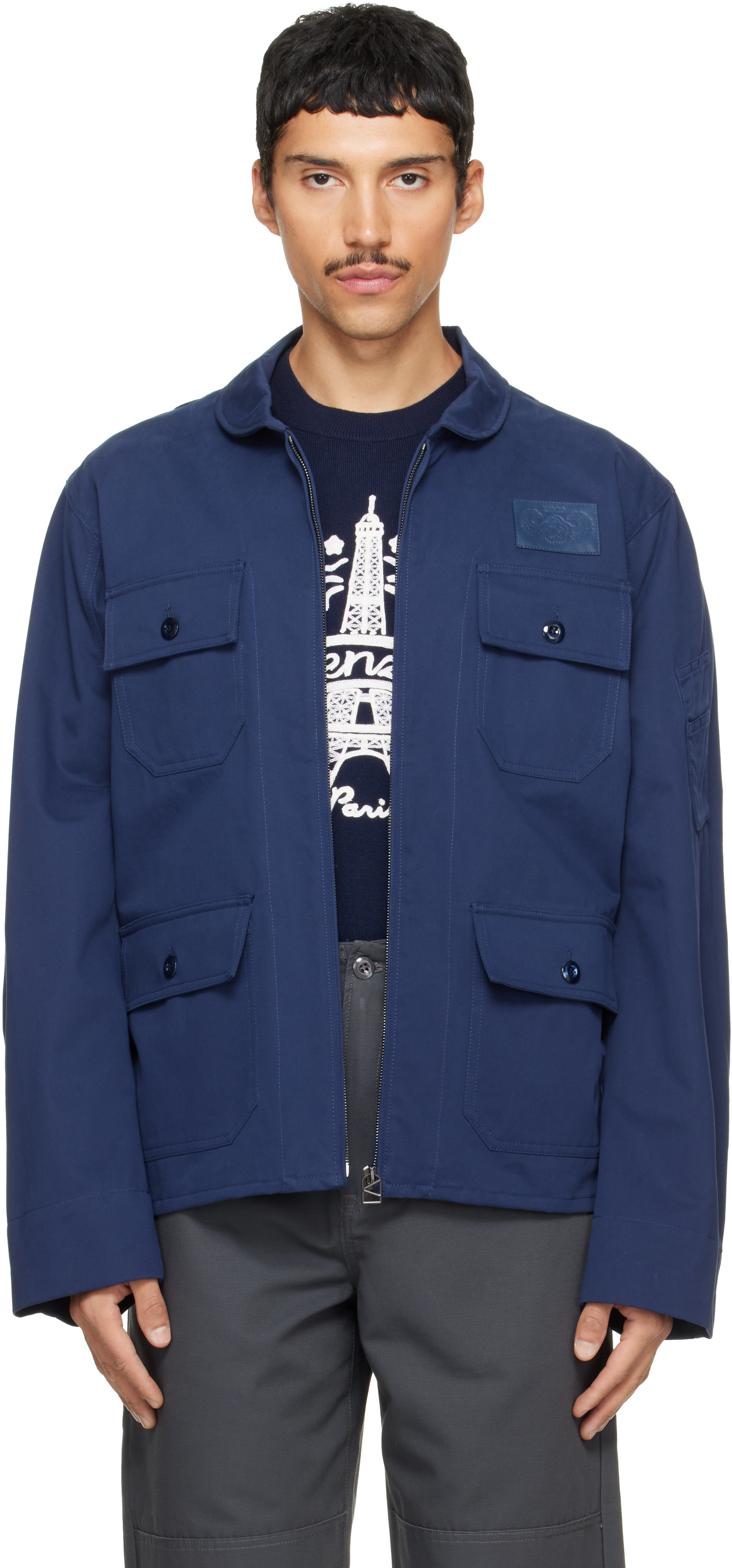 Kenzo - ネイビー Kenzo Paris 'KENZO Flying Boke' ジャケット