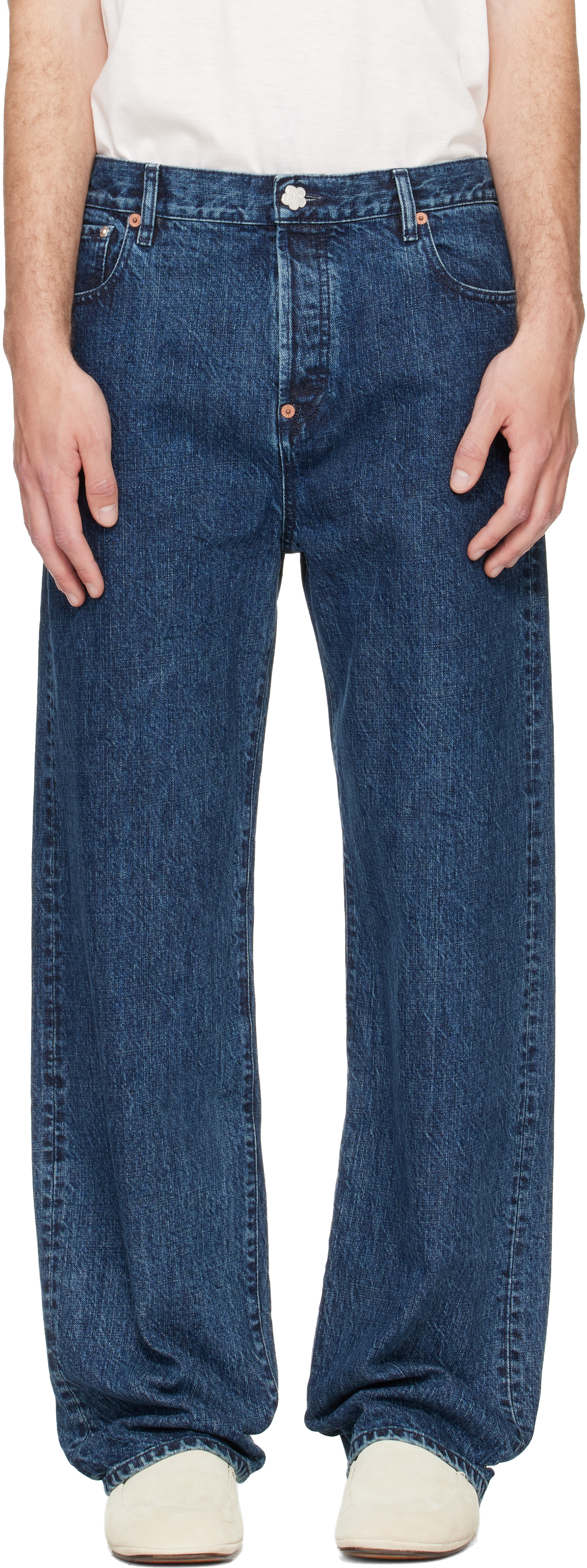 Kenzo: ブルー Kenzo Paris 'KENZO Signature' ストレートフィット