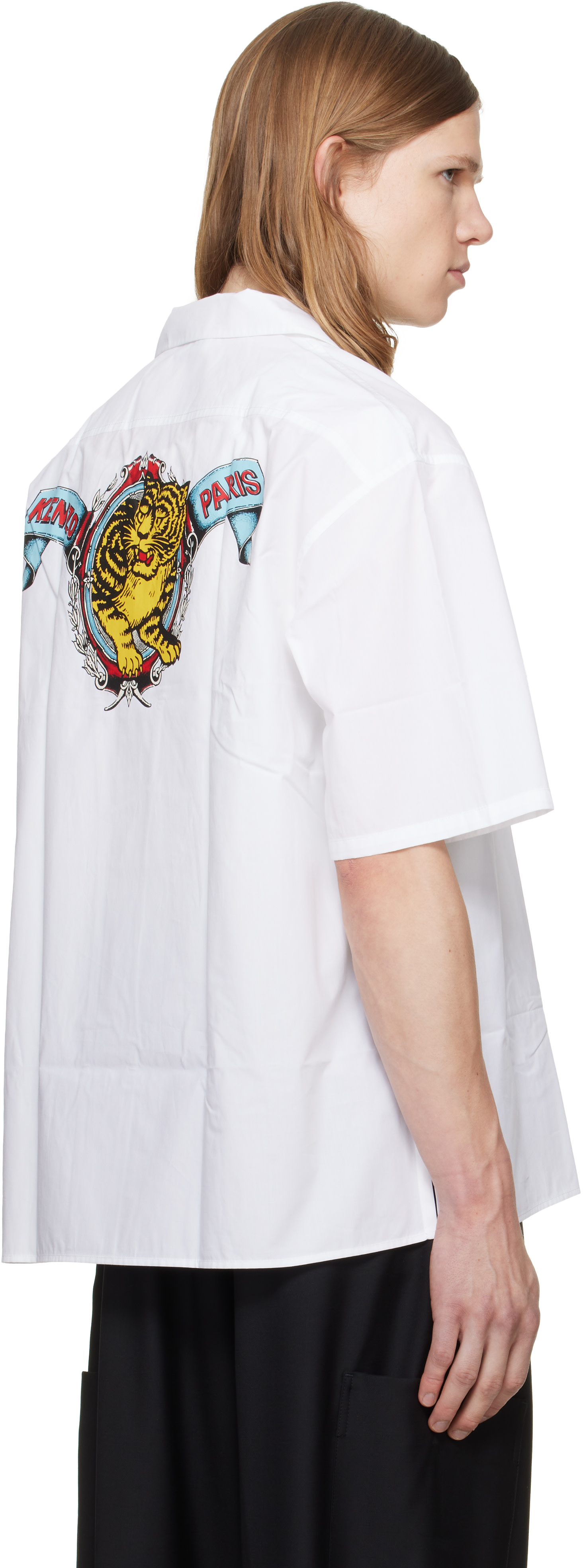 Kenzo: White Kenzo Paris 'KENZO Jumping Tiger' Shirt | SSENSE