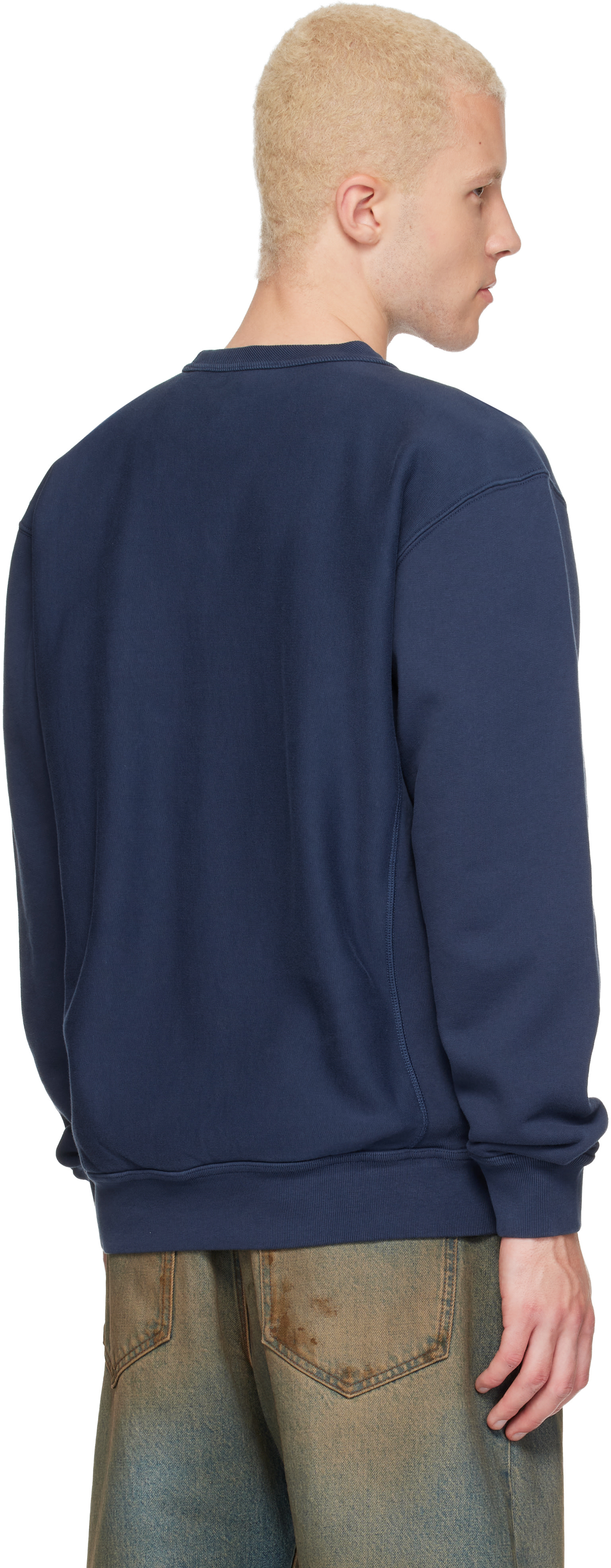 Kenzo - Pull molletonné bleu marine à logo Kenzo Tulip brodé