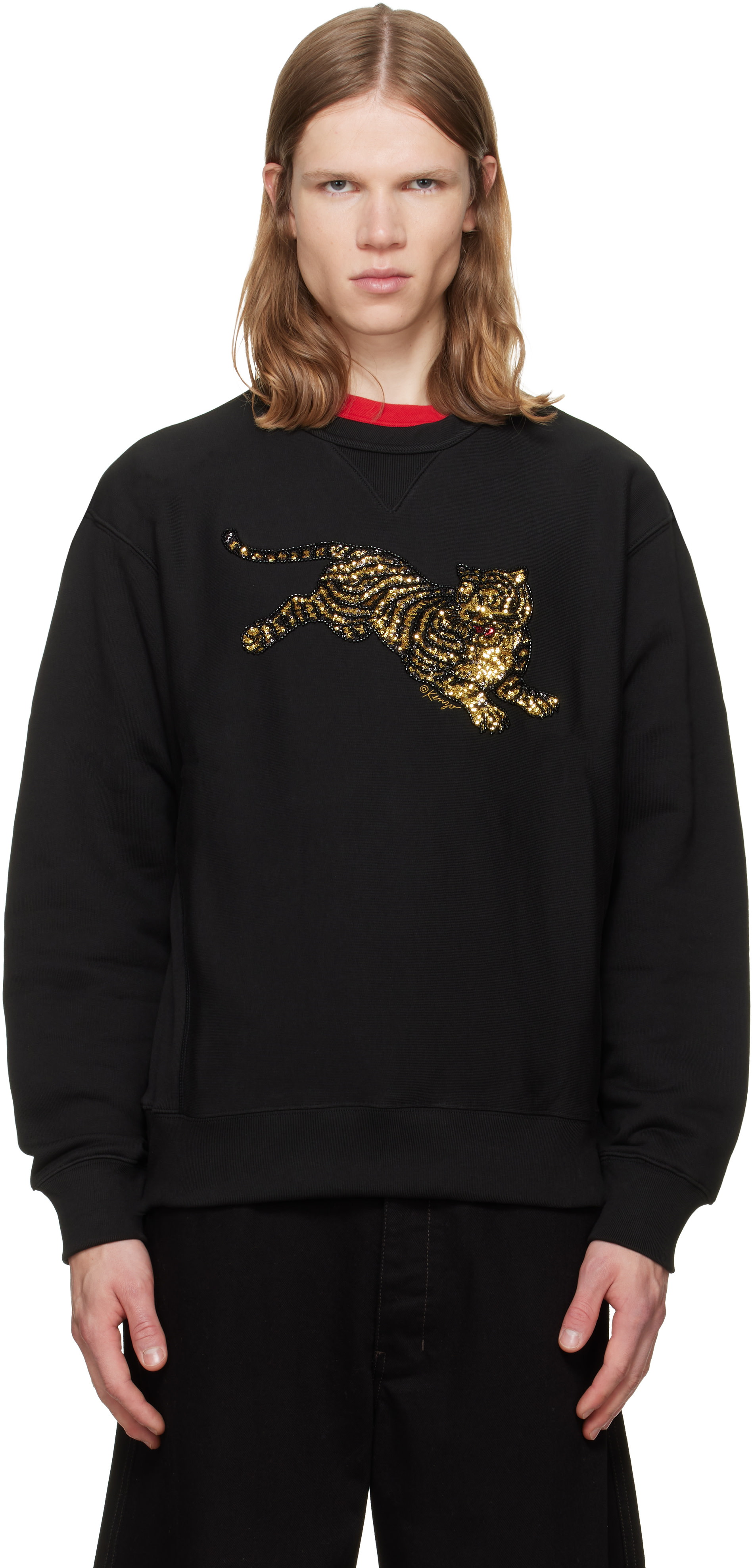 Kenzo: ブラック Kenzo Paris 'KENZO Jumping Tiger' スウェットシャツ