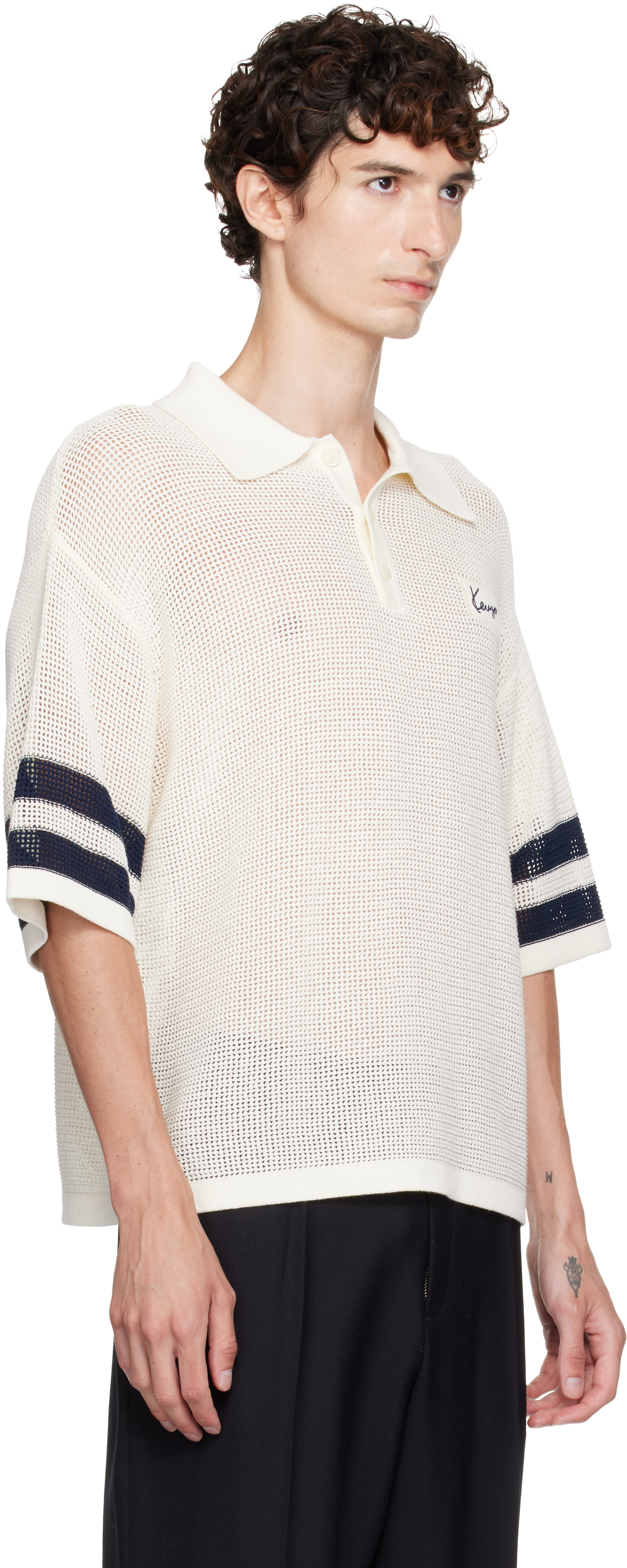 Kenzo - Polo blanc cassé à logo
