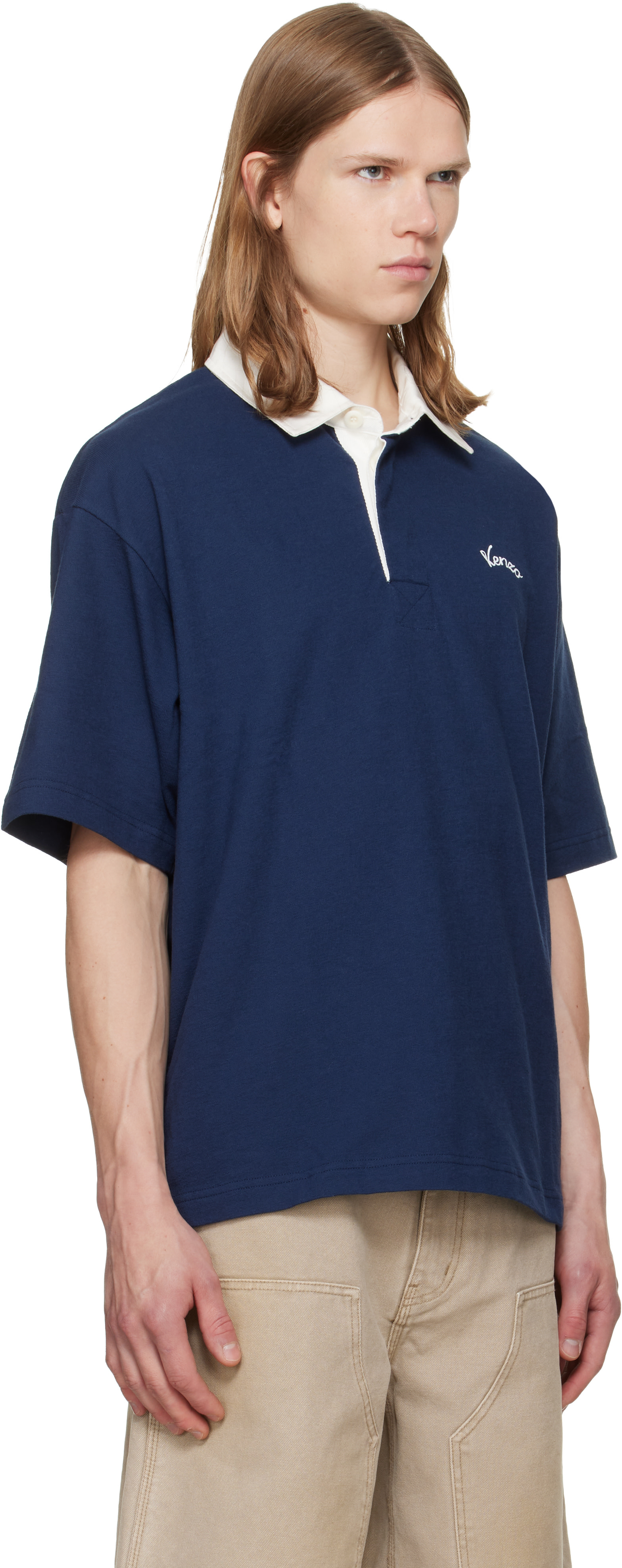 KENZO ポロシャツ。 Kenzo: Navy Kenzo Paris 'KENZO Varsity' Relax Polo | SSENSE