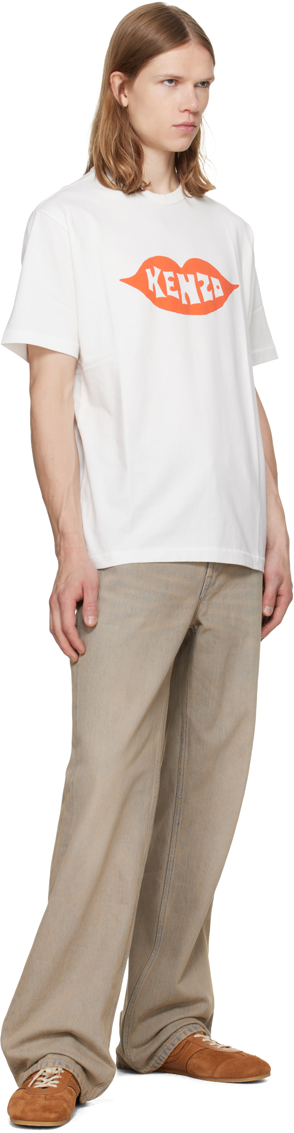 Kenzo: White Kenzo Paris 'KENZO Loves' Cotton T-shirt | SSENSE