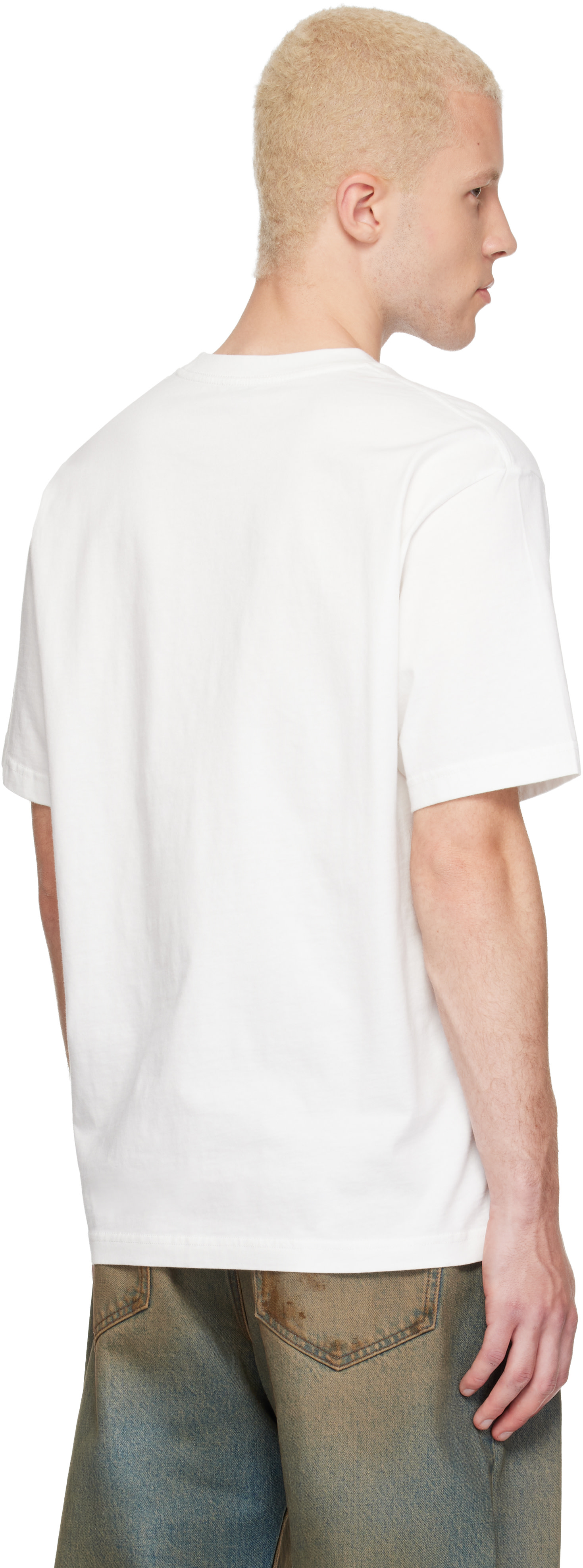 Kenzo: White Kenzo Paris 'KENZO Signature' Embroidered T-shirt