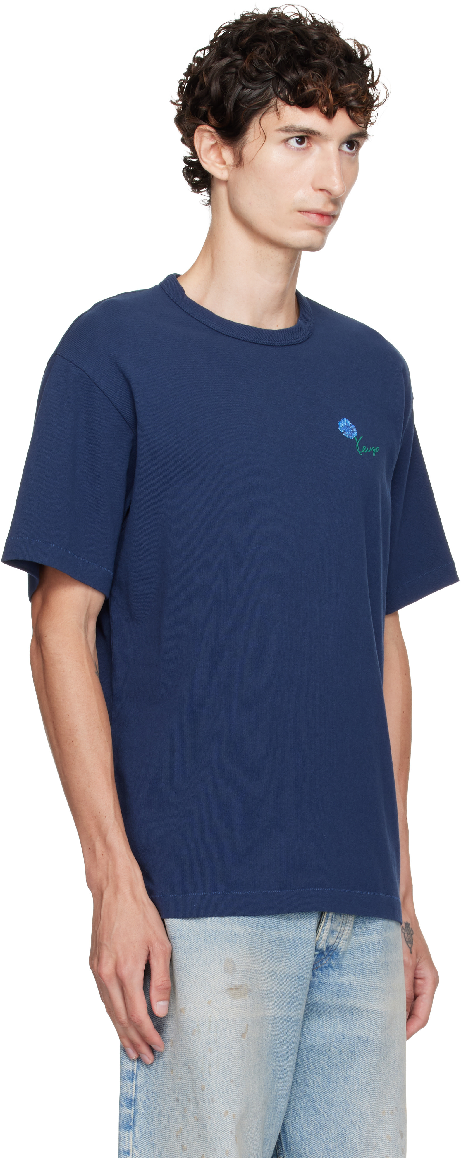 Kenzo: Navy Kenzo Paris 'KENZO Tulip' T-shirt | SSENSE Canada