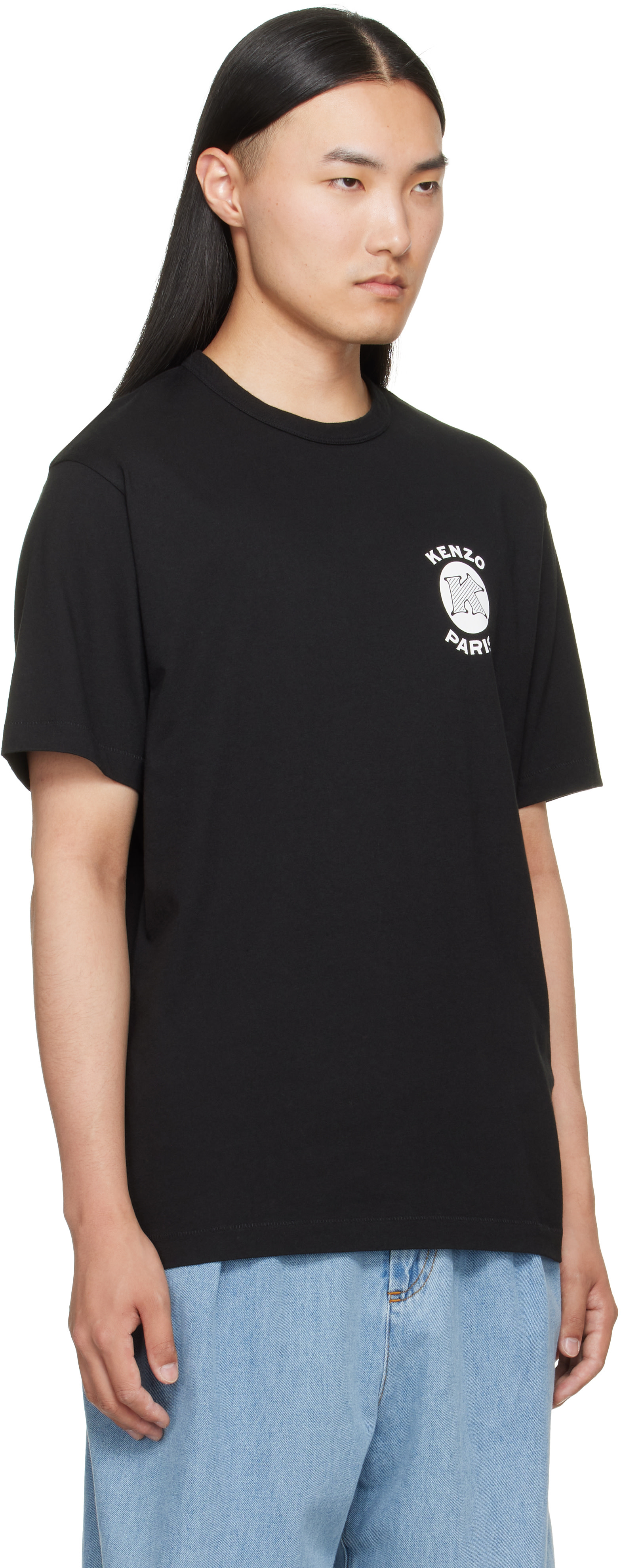 Kenzo: ブラック Kenzo Paris 'KENZO Paris Emblem' コットン Tシャツ