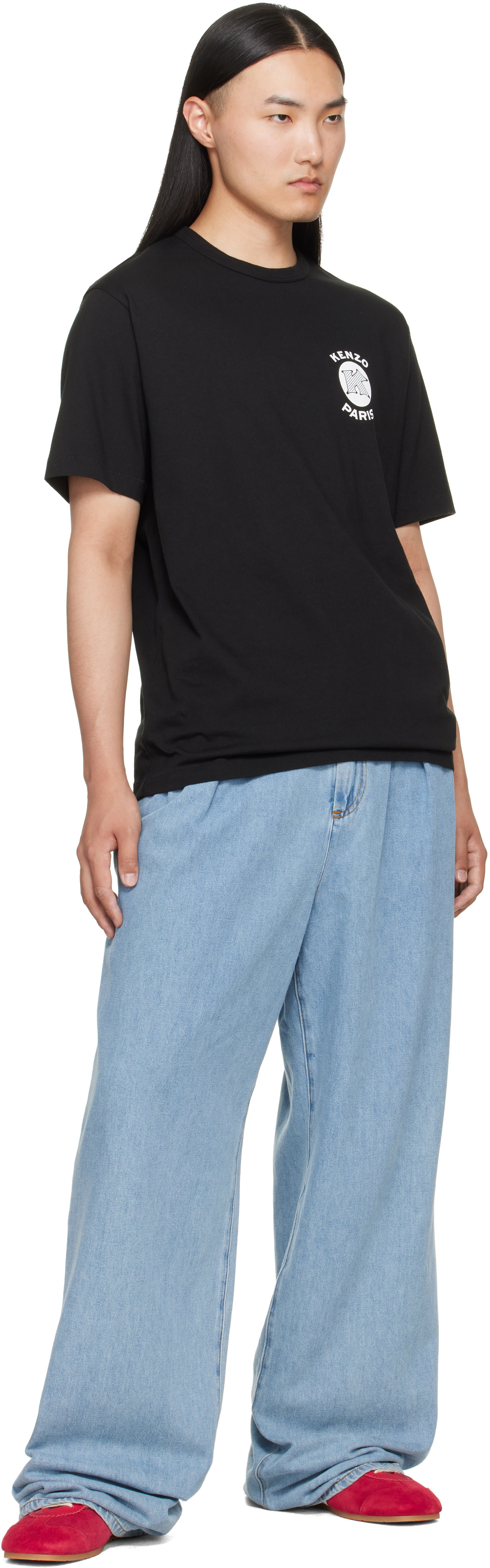 Kenzo: ブラック Kenzo Paris 'KENZO Paris Emblem' コットン Tシャツ