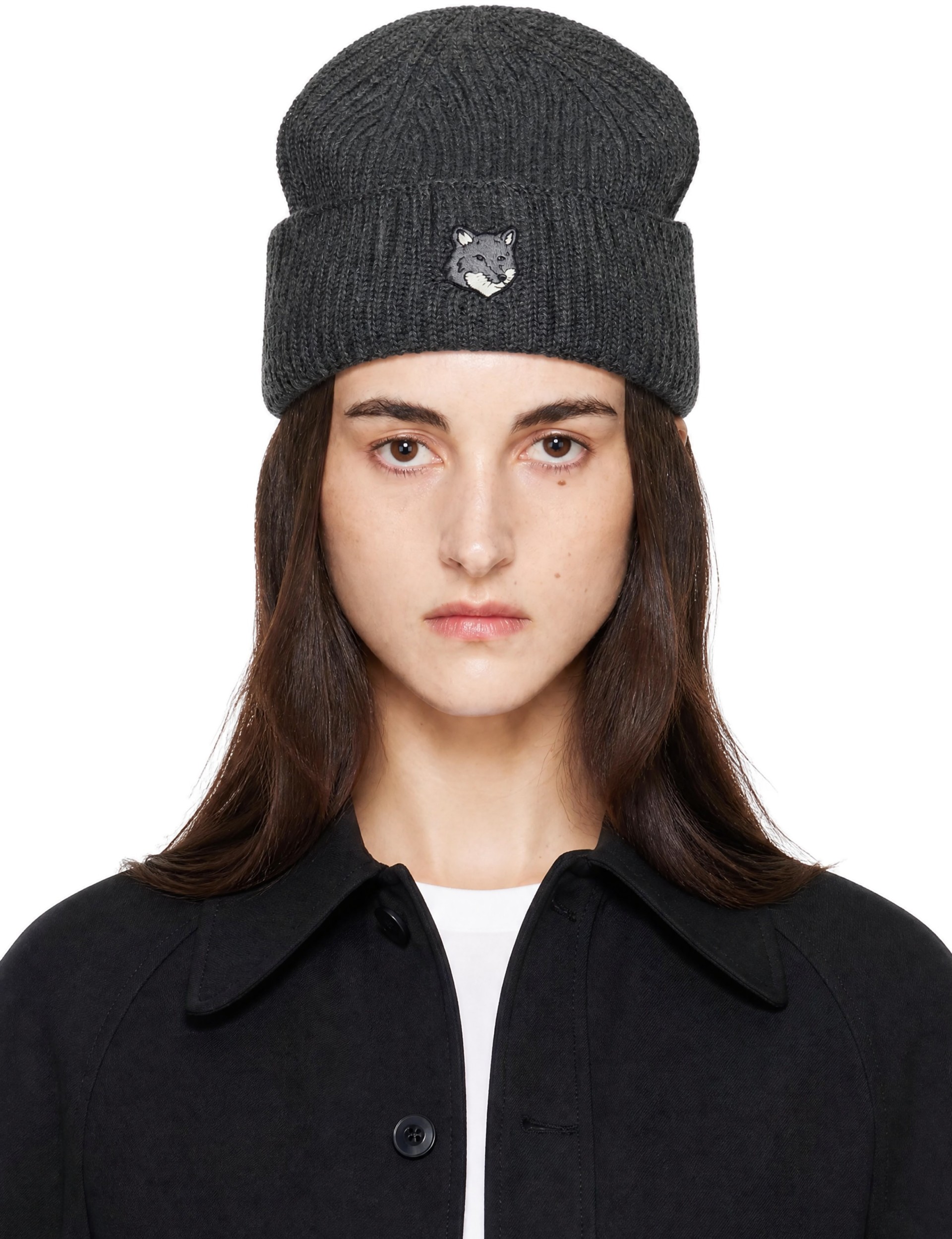 Maison Kitsuné - 그레이 폭스헤드 라지 비니