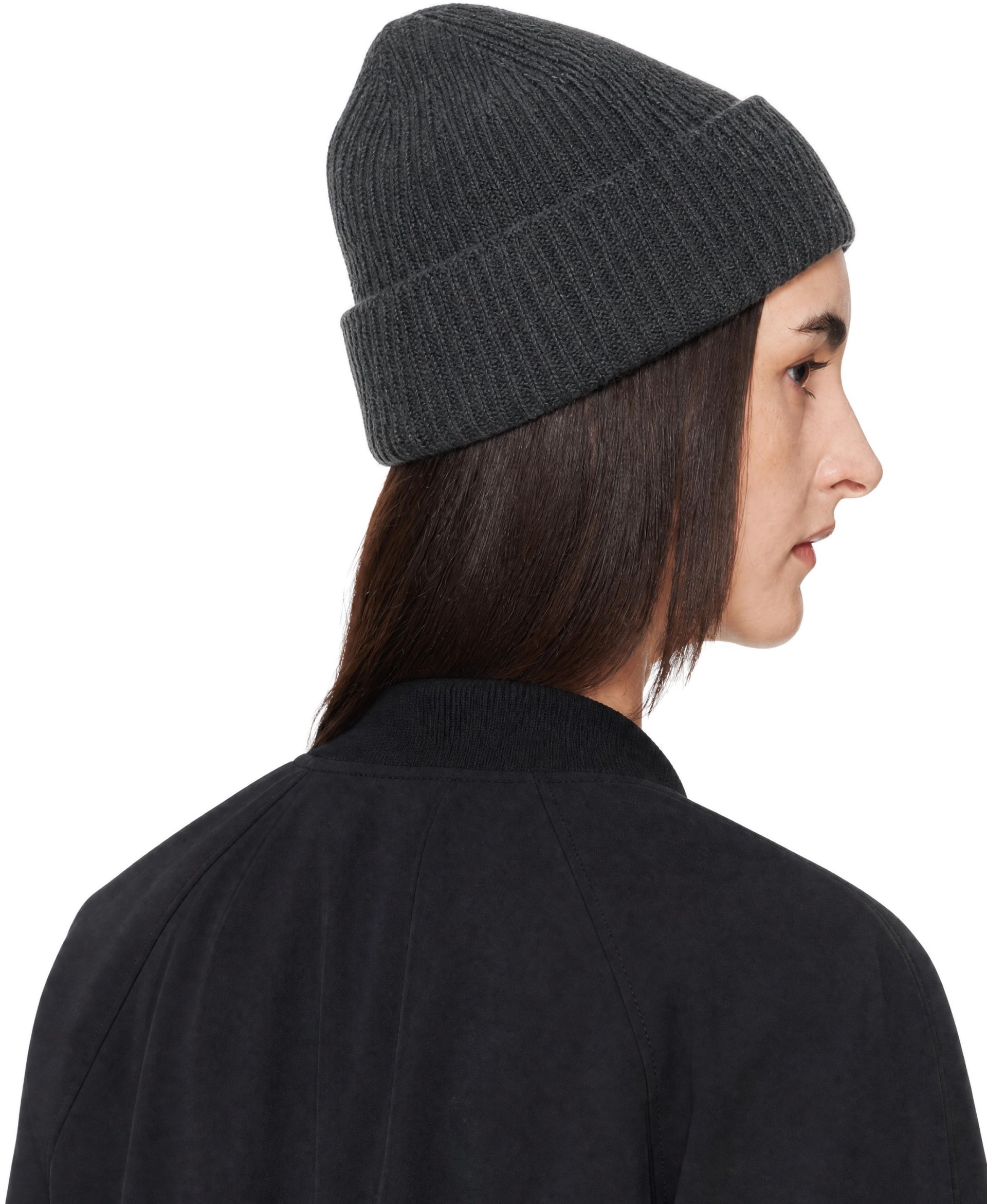 Maison Kitsuné: Gray Fox Head Large Beanie | SSENSE
