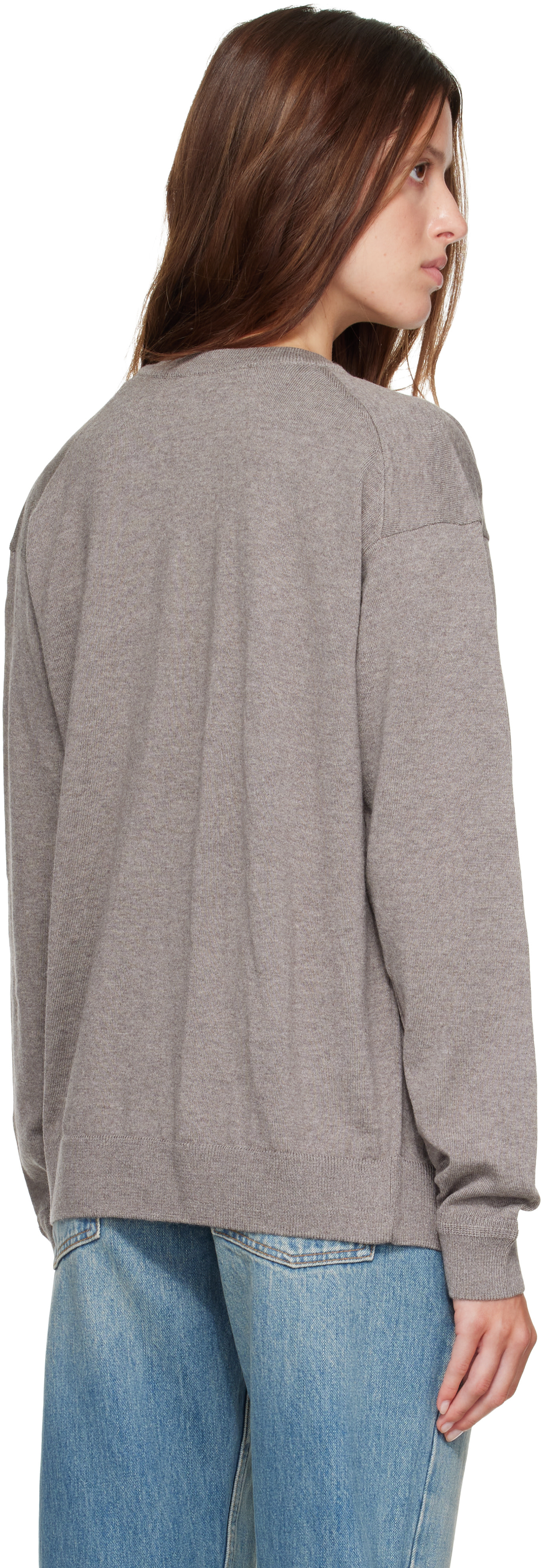 Maison Kitsuné: Taupe Double Fox Head Comfort Cardigan | SSENSE