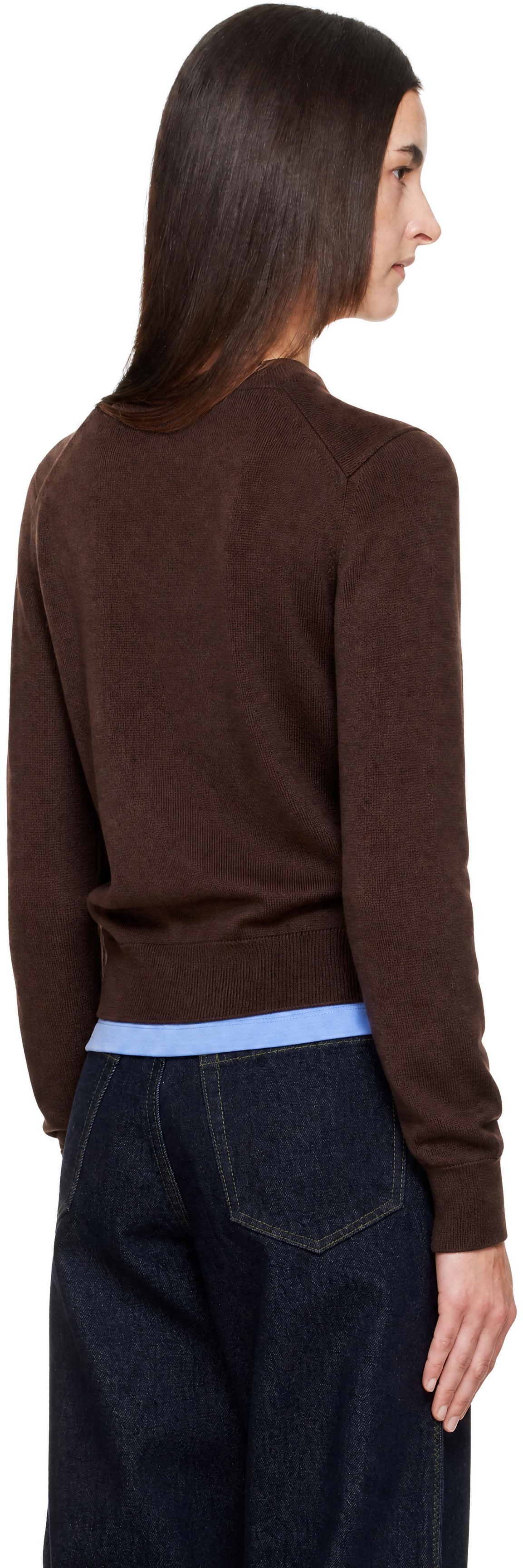 Maison Kitsuné: Brown Baby Fox Merino Regular Sweater | SSENSE