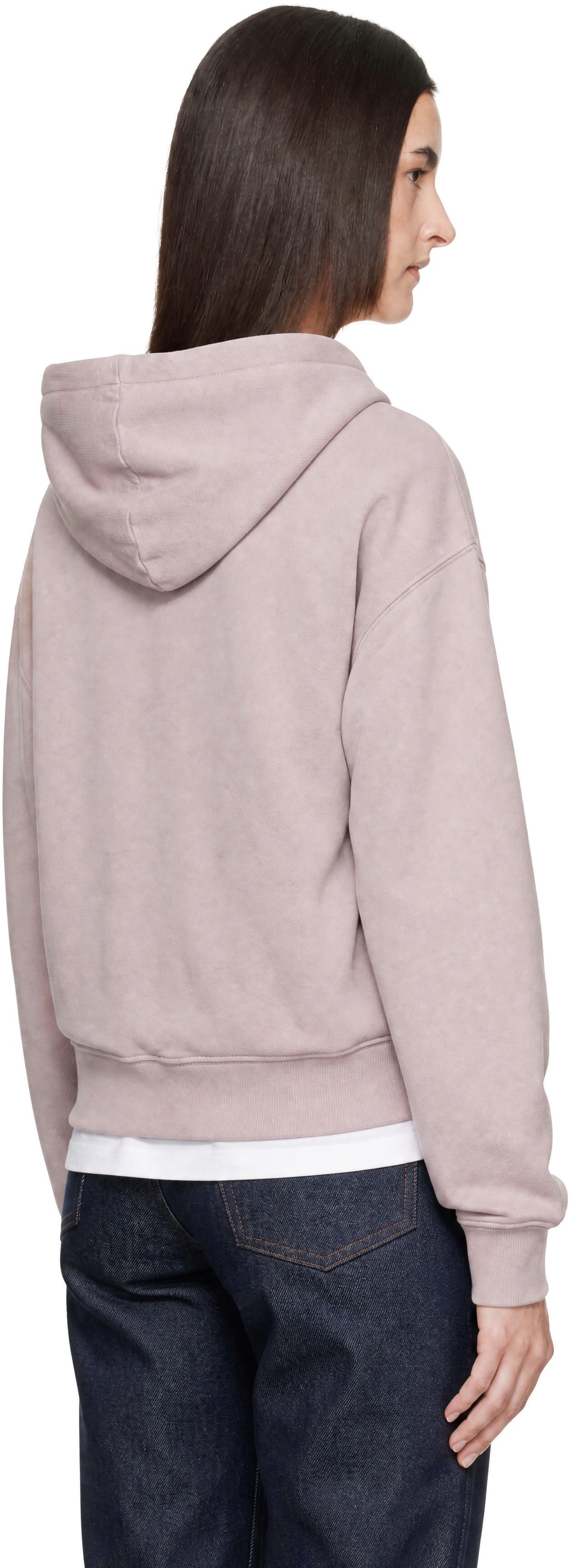 Maison Kitsuné - Pull à capuche décontracté mauve à logo