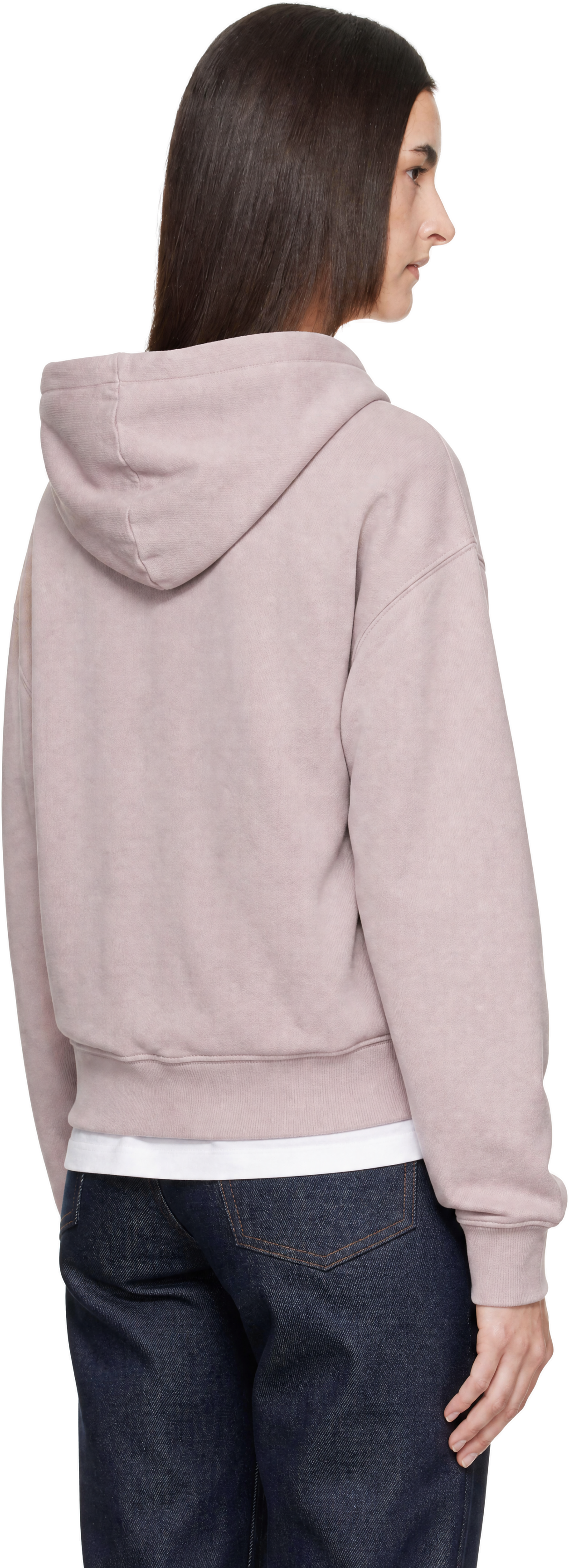 Maison Kitsuné - Pull à capuche décontracté mauve à logo