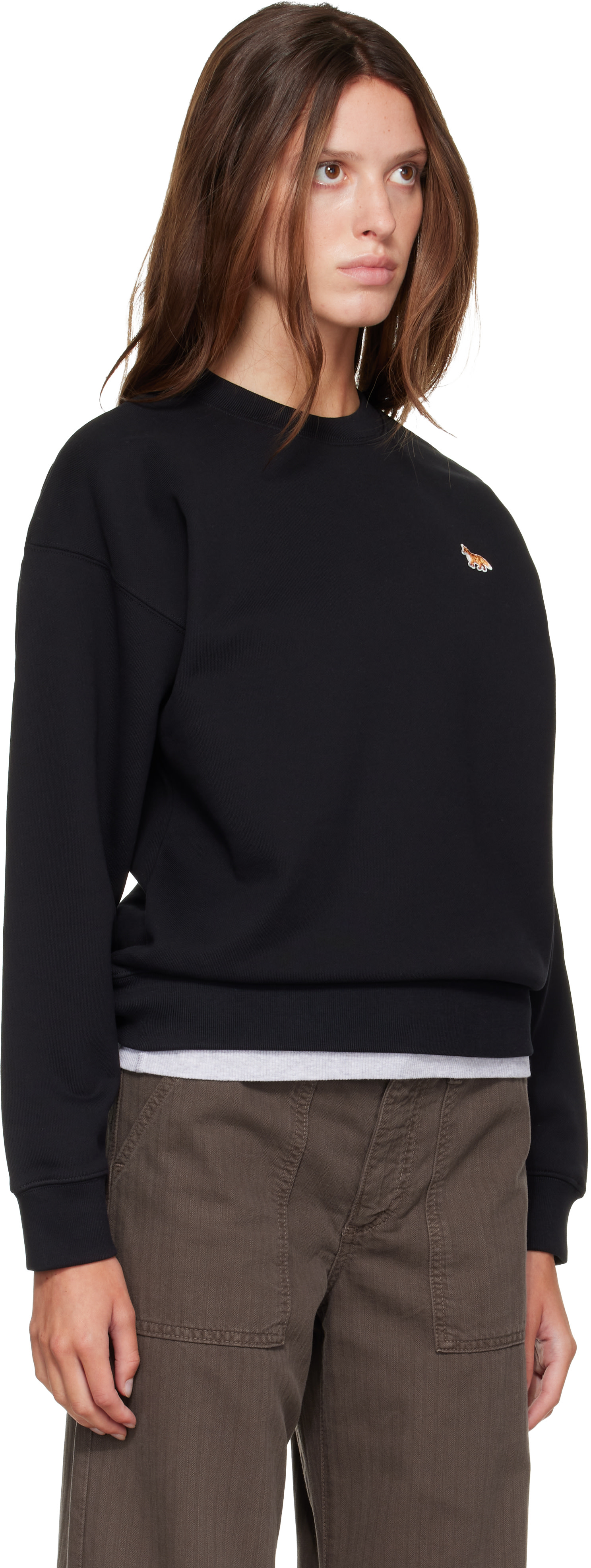 Maison Kitsuné - Pull molletonné décontracté noir à logo Baby Fox