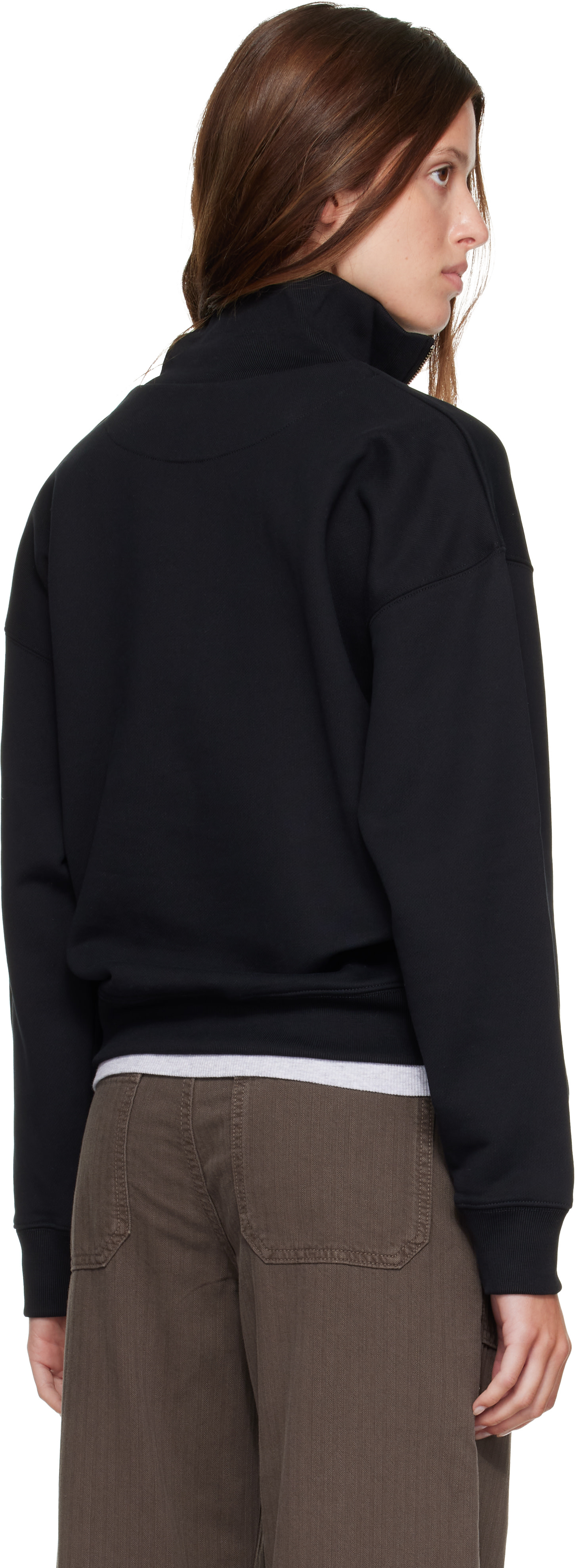 Maison Kitsuné: Black Baby Fox Half Zipped Sweatshirt | SSENSE