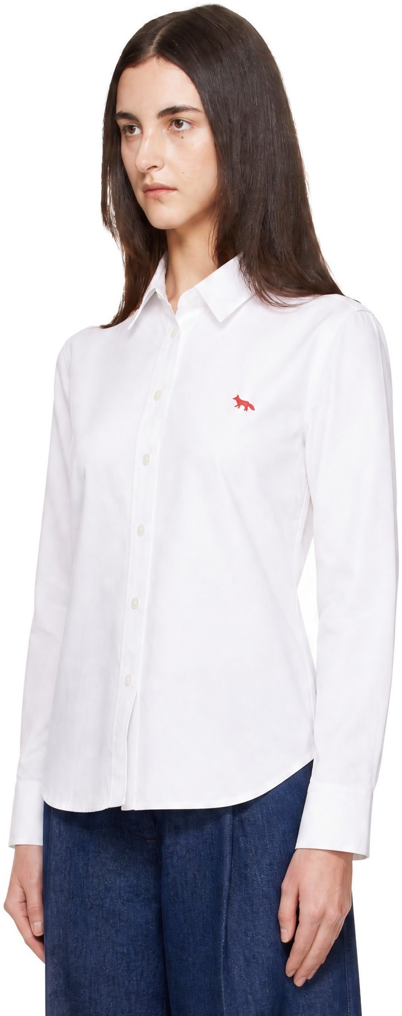 Maison Kitsuné - Chemise blanche à logo Profile Fox