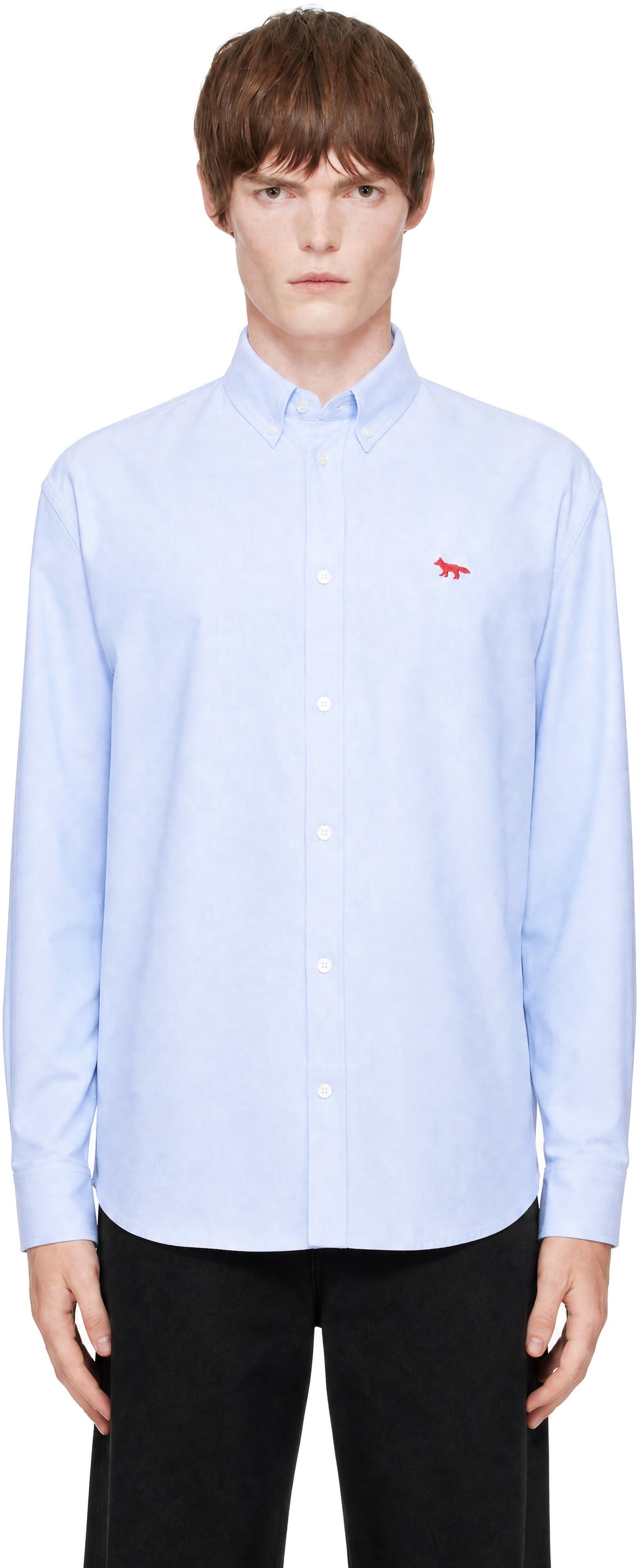 Maison Kitsuné: Blue Profile Fox Casual Shirt | SSENSE