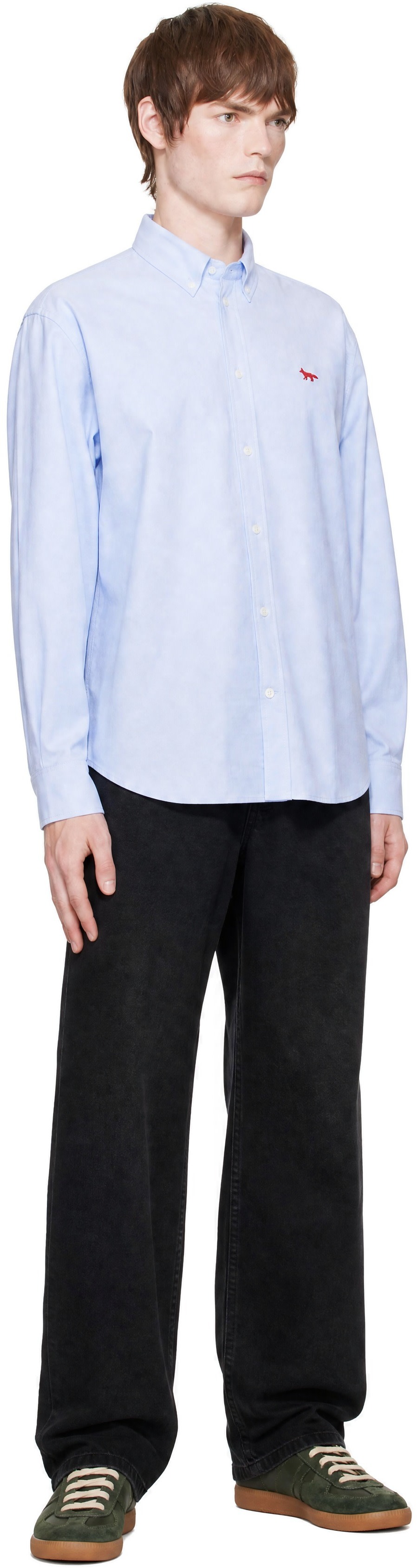Maison Kitsuné: Blue Profile Fox Casual Shirt | SSENSE