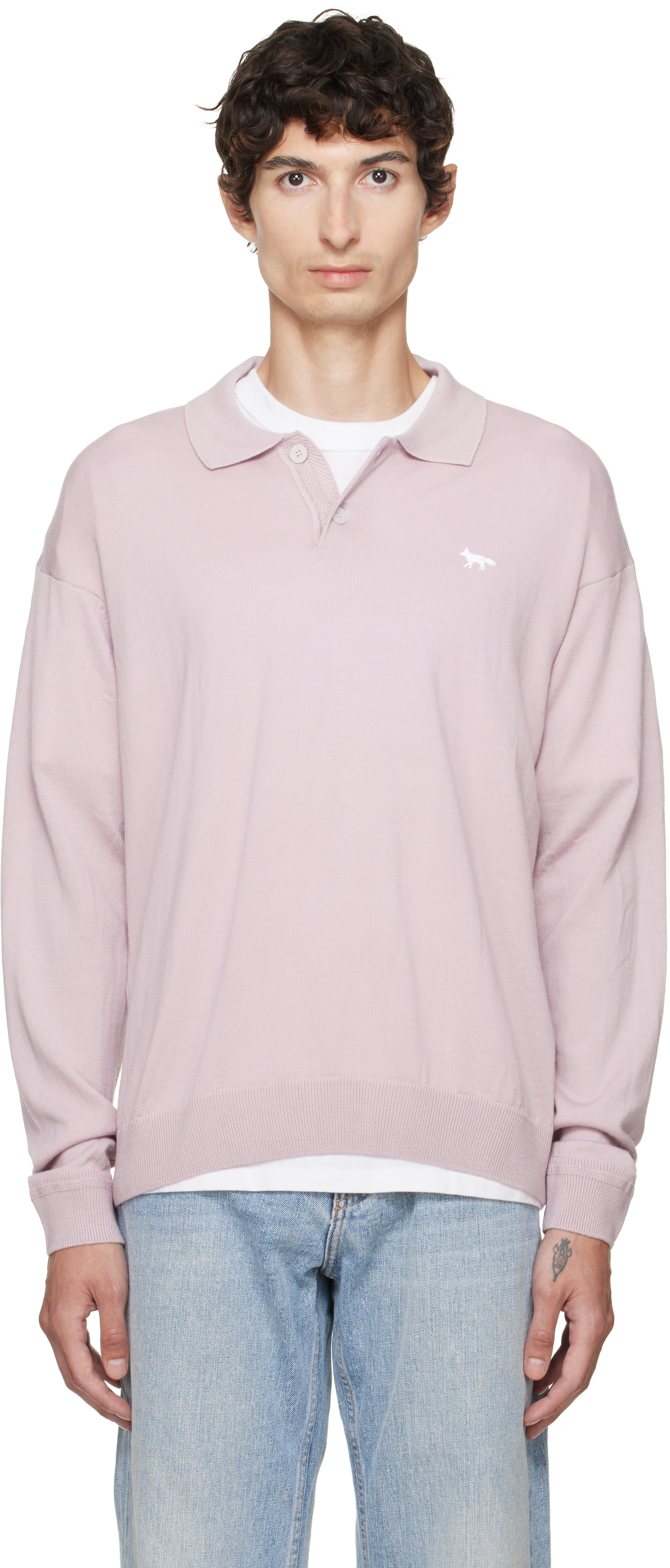 Maison Kitsuné: Purple Profile Fox Comfort Polo | SSENSE