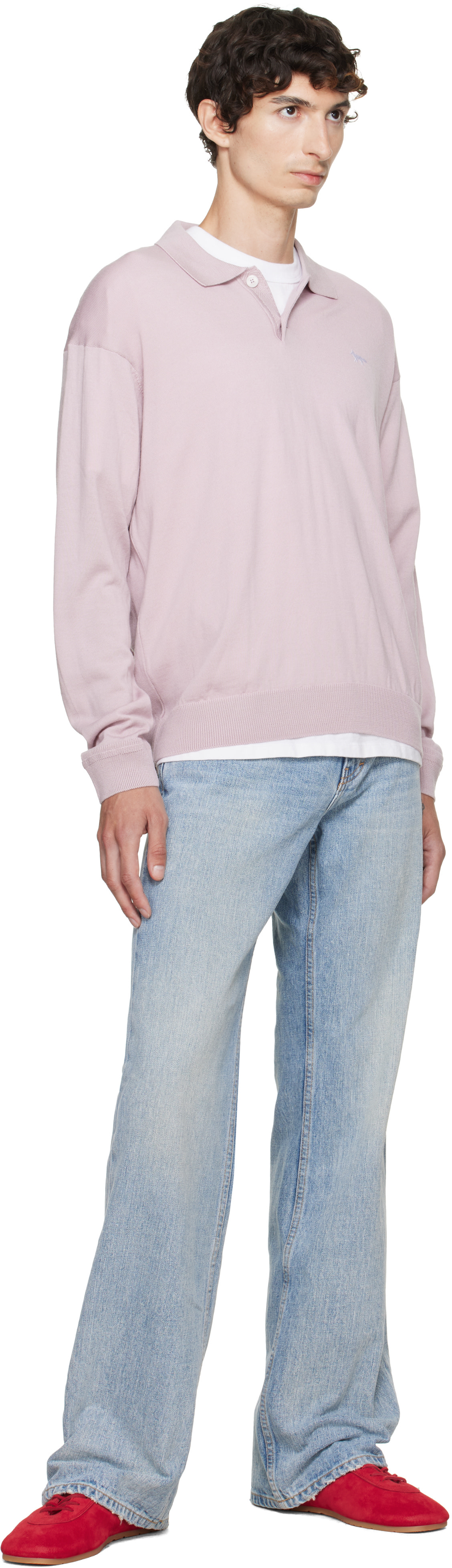 Maison Kitsuné: Purple Profile Fox Comfort Polo | SSENSE