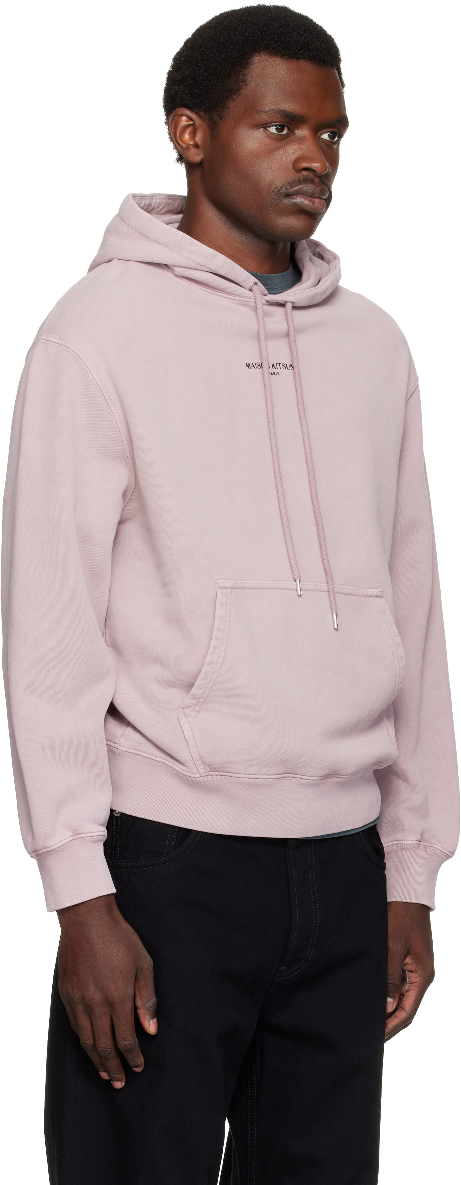 Maison Kitsuné: Purple 'Maison Kitsuné Paris' Faded Comfort Hoodie