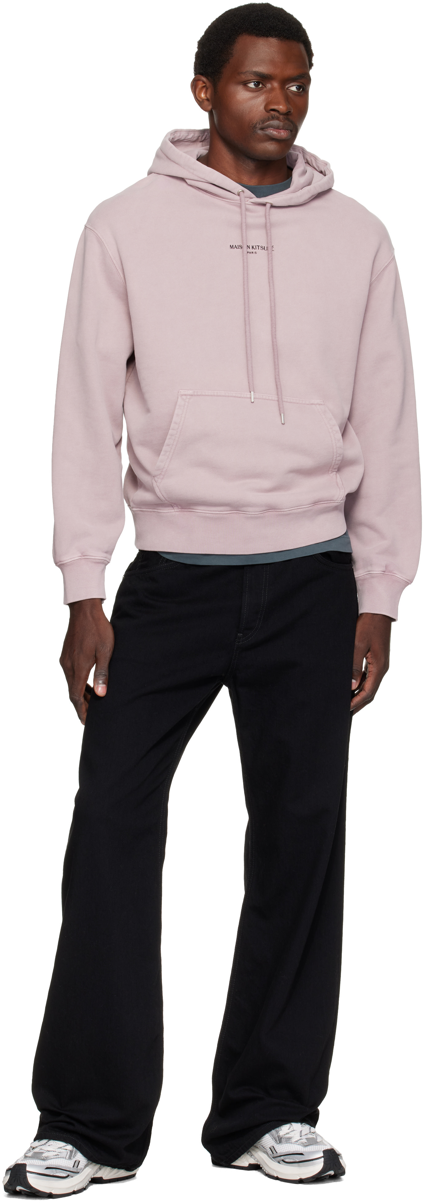 Maison Kitsuné - Pull à capuche décontracté mauve à logo