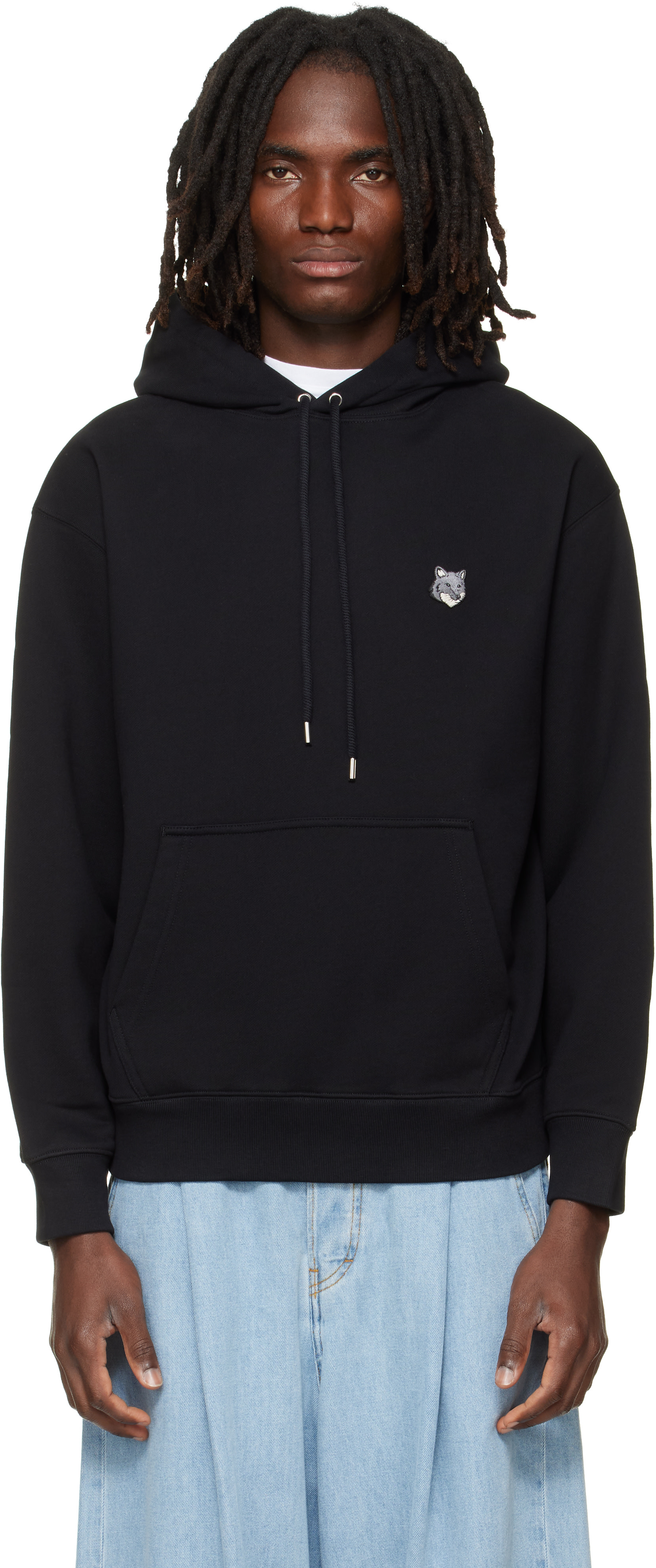 Maison Kitsuné - Pull à capuche décontracté noir à logo Fox Head