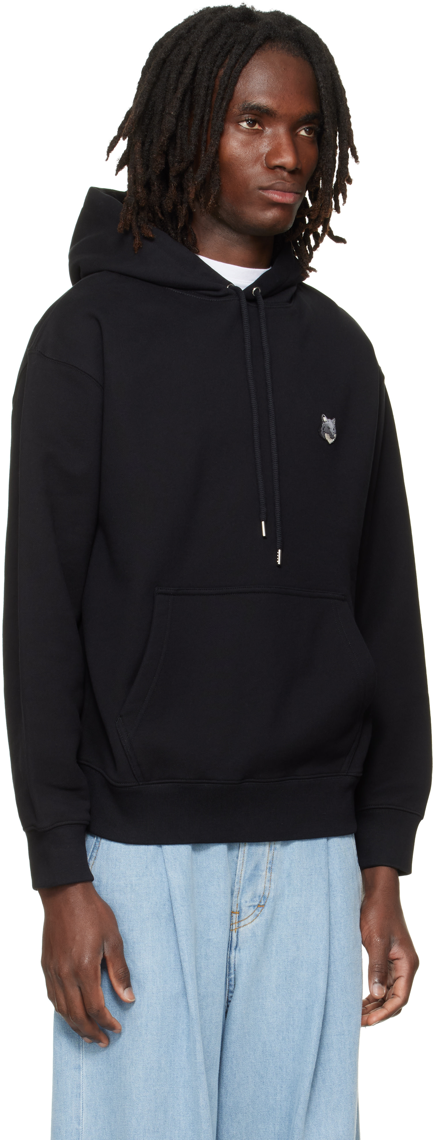Maison Kitsuné - Pull à capuche décontracté noir à logo Fox Head