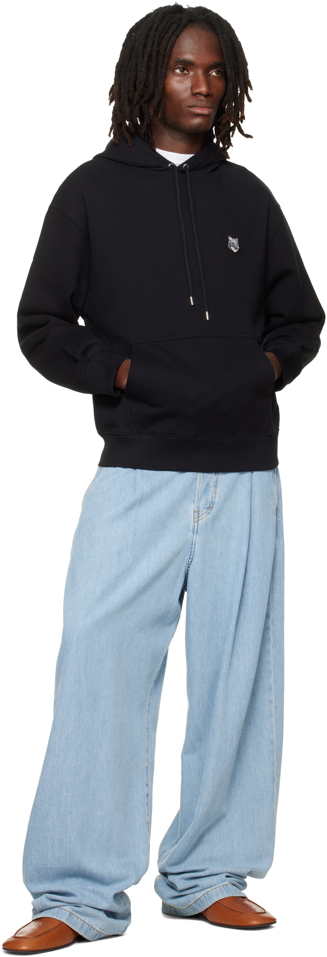 Maison Kitsuné: Black Fox Head Comfort Hoodie | SSENSE