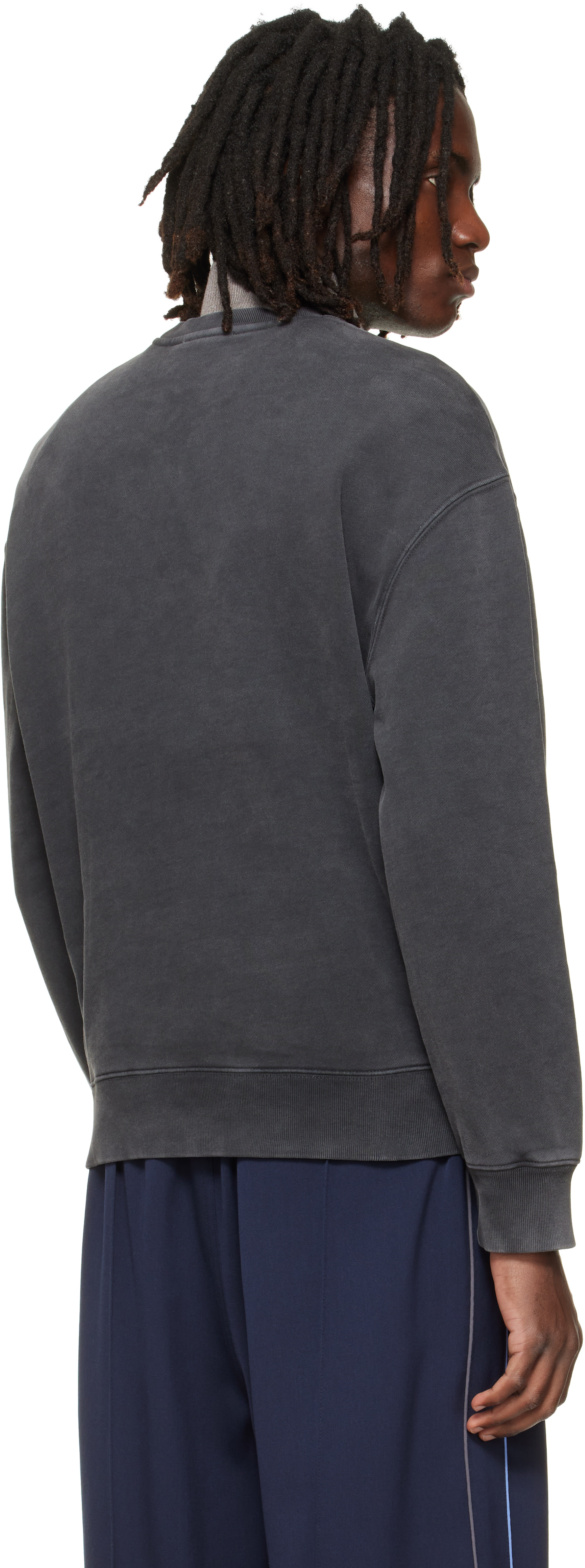 Maison Kitsuné - Pull molletonné décontracté gris à logo Fox Head et à effet délavé