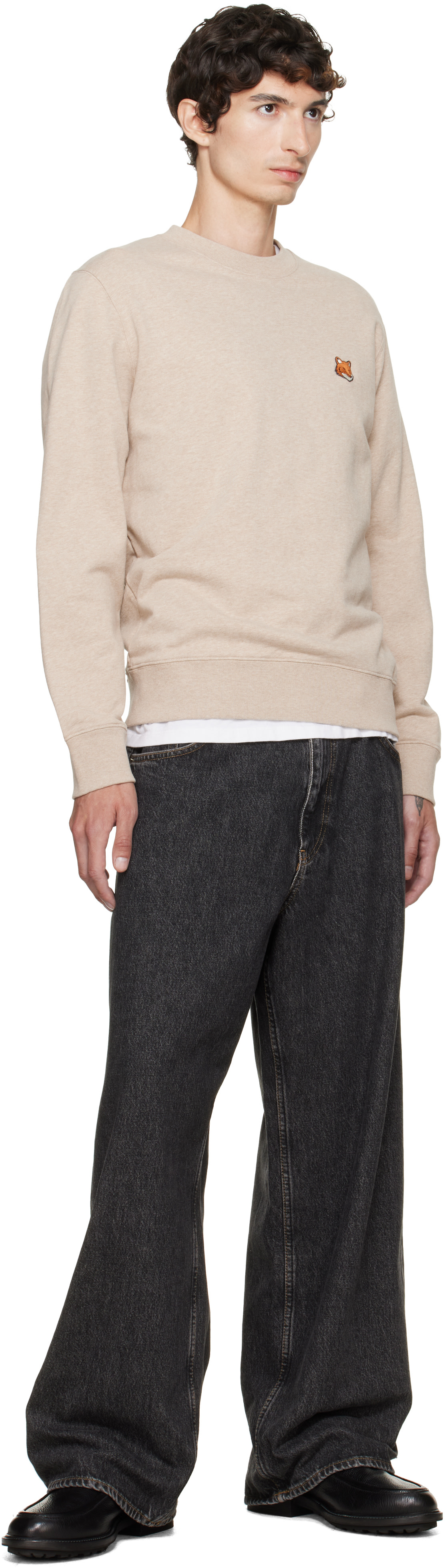 Maison Kitsuné - Beige Fox Head Sweatshirt