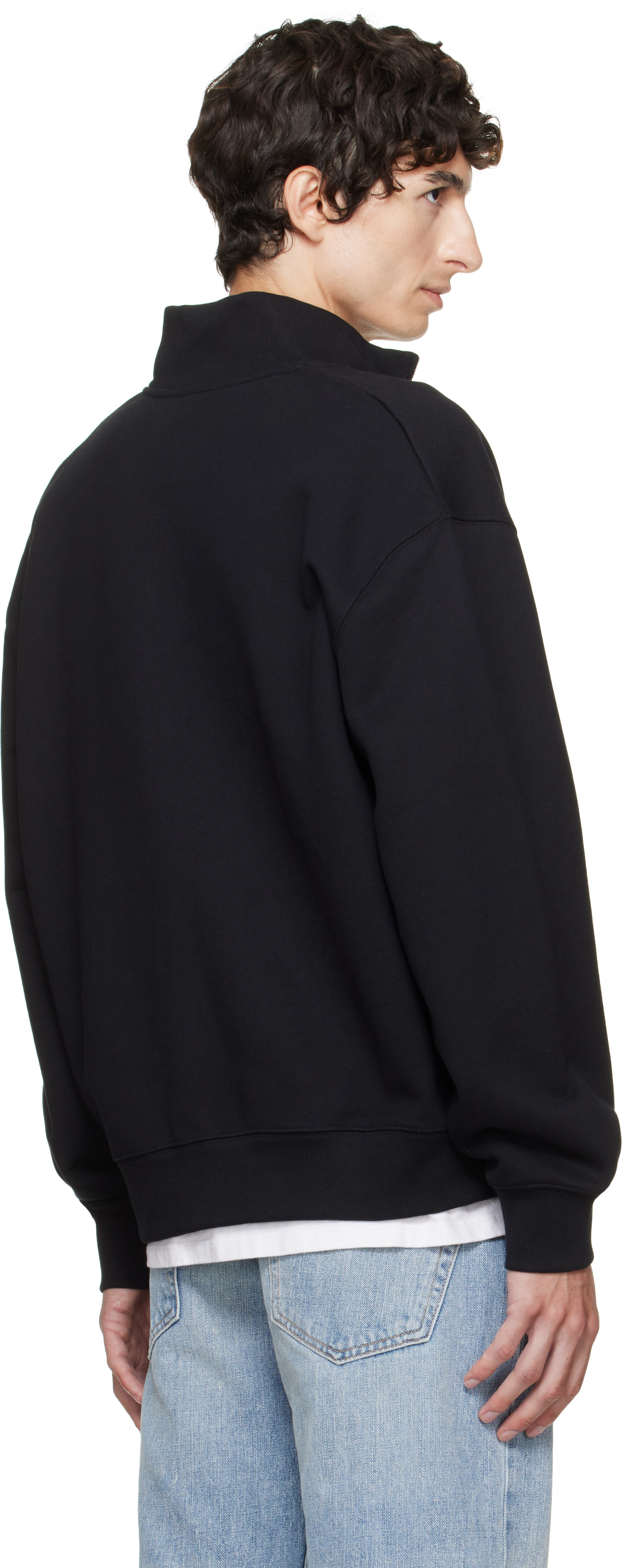Maison Kitsuné - Pull molletonné décontracté noir à glissière à logo Fox Head