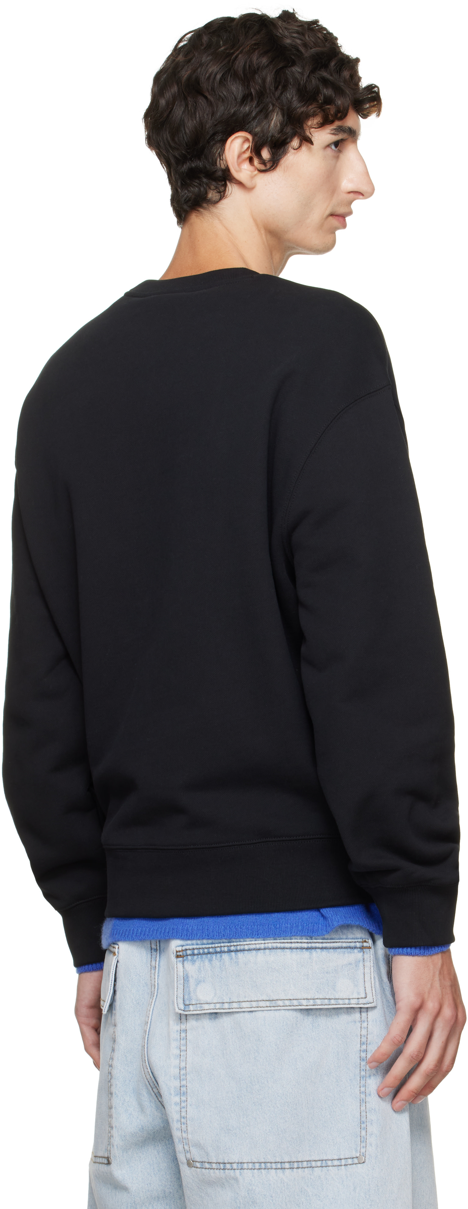 Maison Kitsuné - Pull molletonné décontracté noir à logo calligraphié