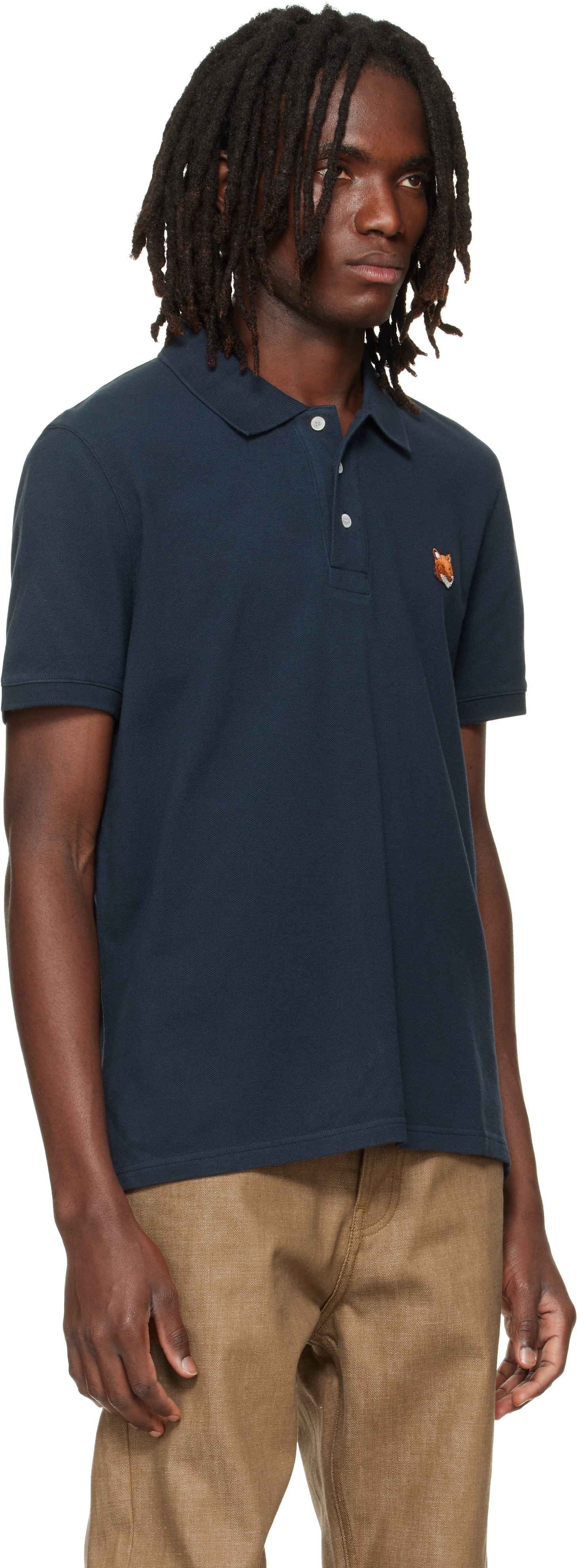 Maison Kitsuné - Navy Fox Head Regular Polo
