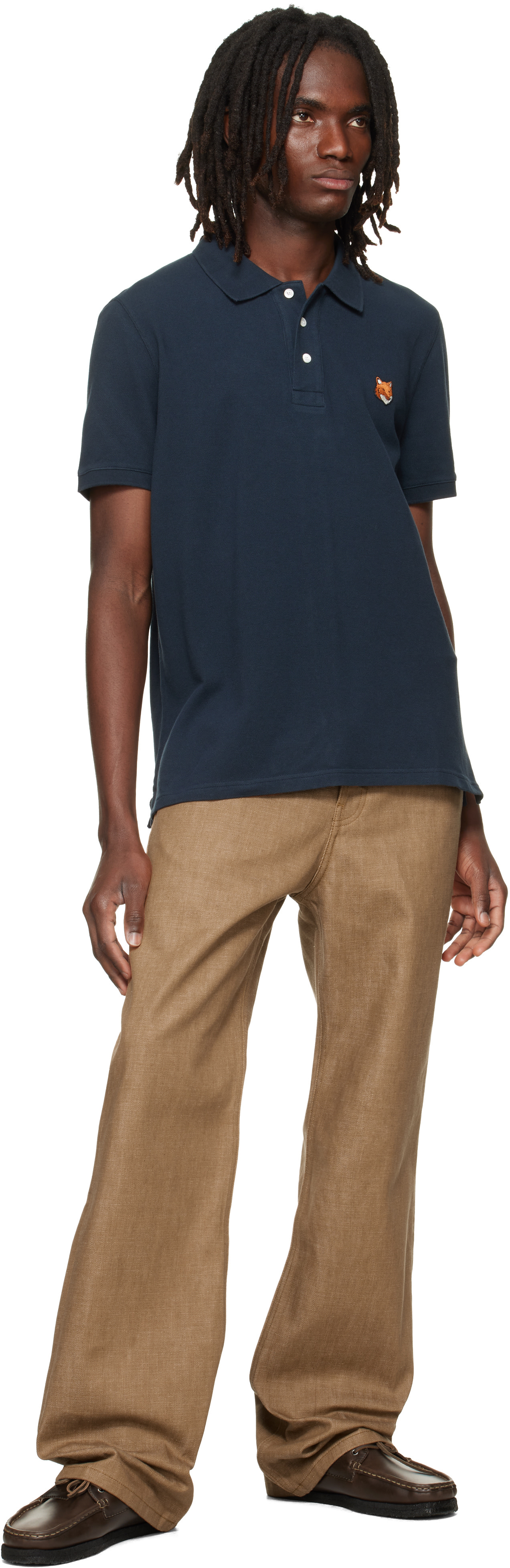 Maison Kitsuné - Navy Fox Head Regular Polo