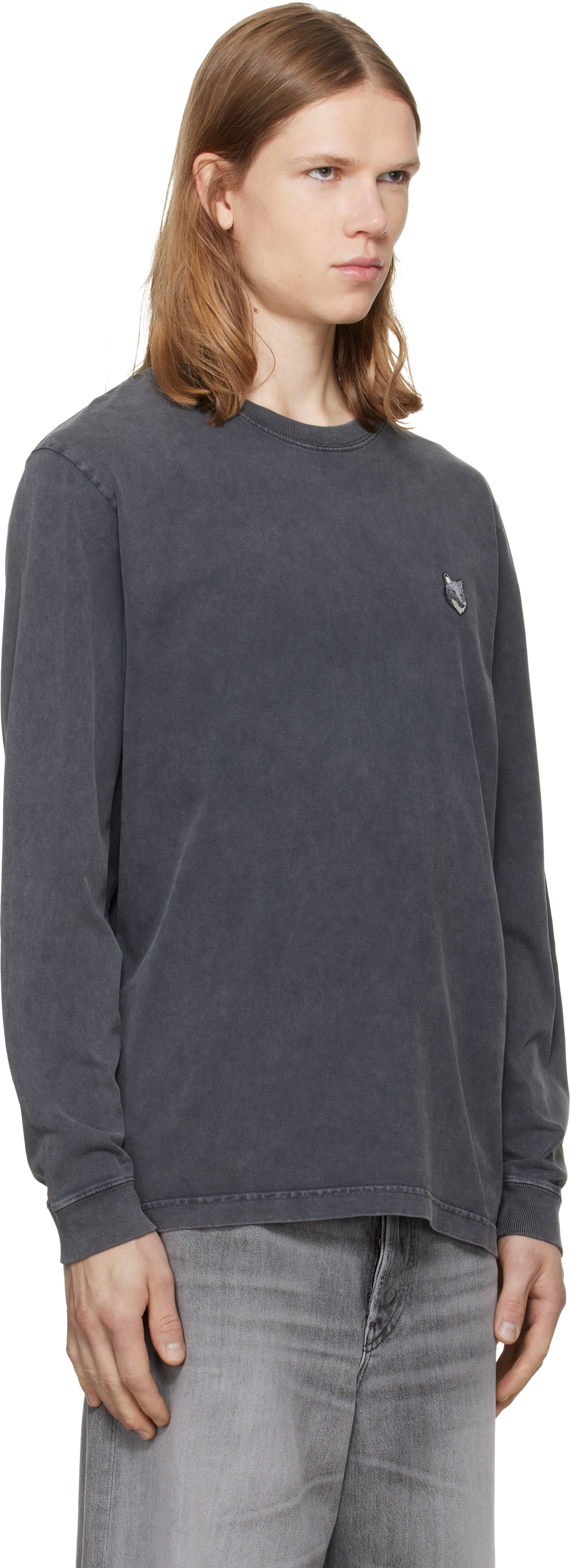 Maison Kitsuné: グレー フォックスヘッド フェード コンフォート 長袖