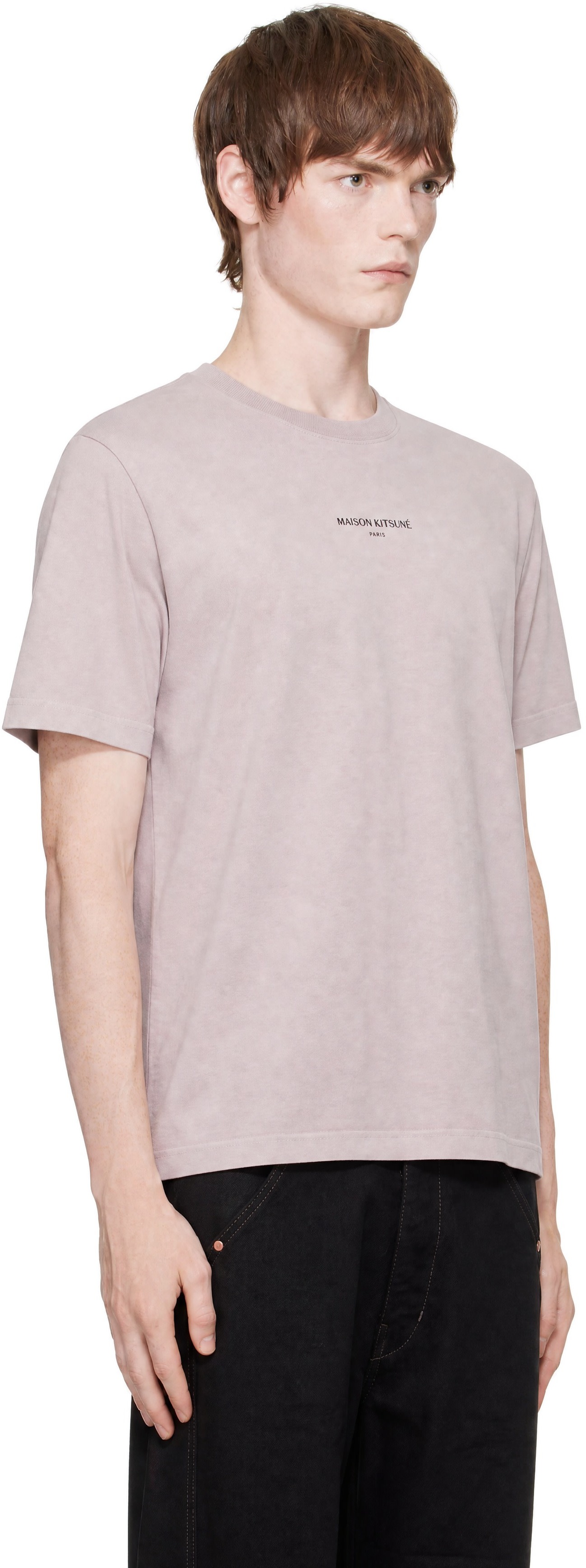 Maison Kitsuné: Pink 'Maison Kitsune Paris' Faded Comfort T-shirt