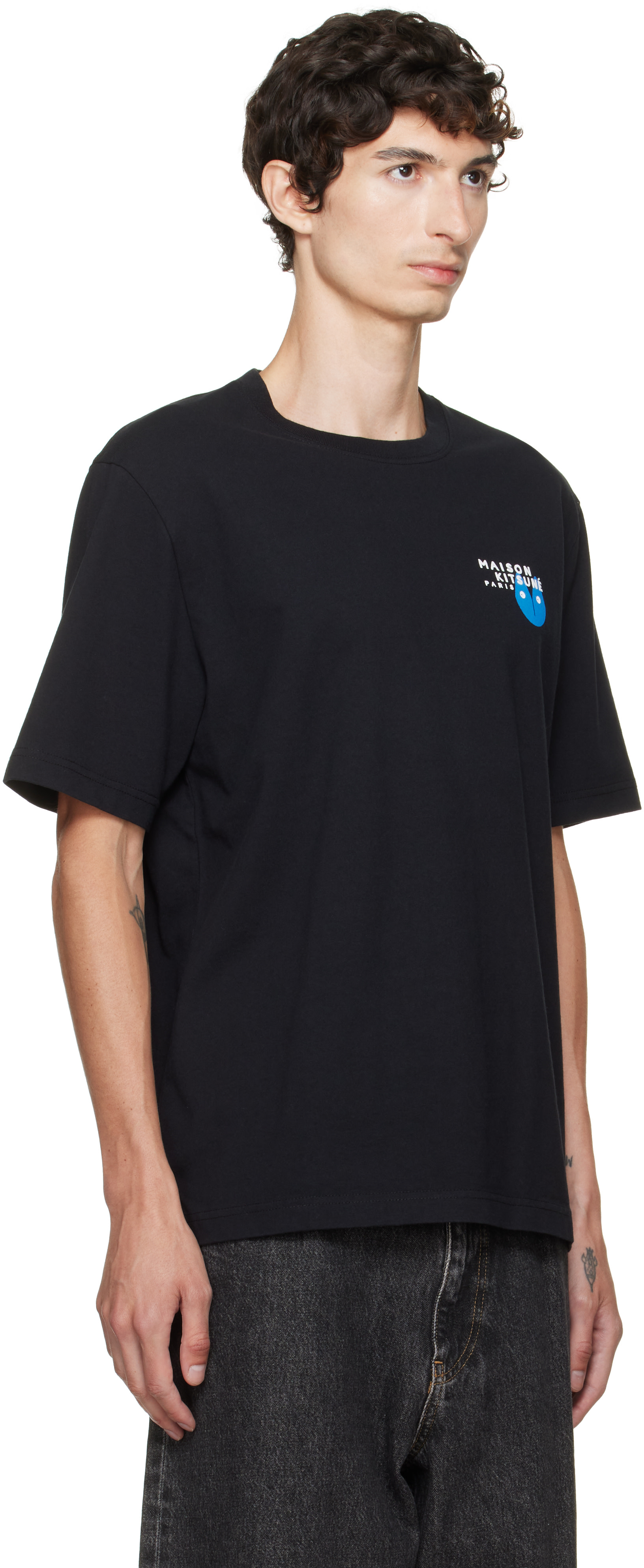 Maison Kitsuné: Black Fortune Fox Comfort T-shirt | SSENSE