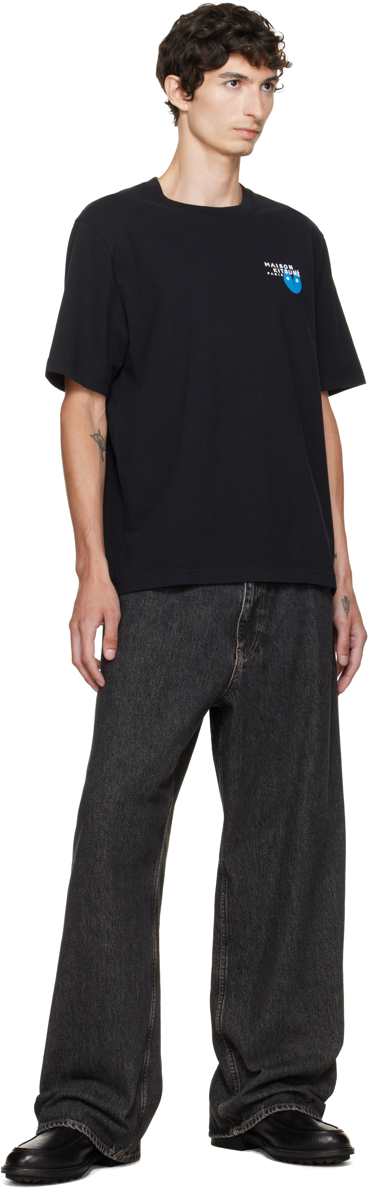 Maison Kitsuné: Black Fortune Fox Comfort T-shirt | SSENSE