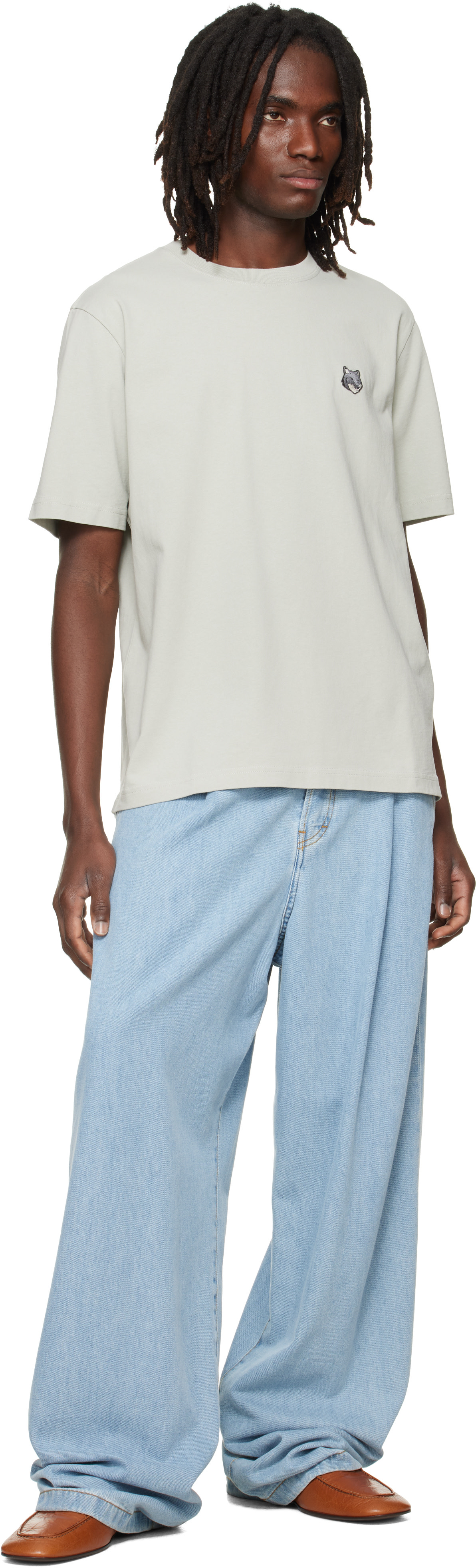 Maison Kitsuné: Green Fox Head Comfort T-shirt | SSENSE