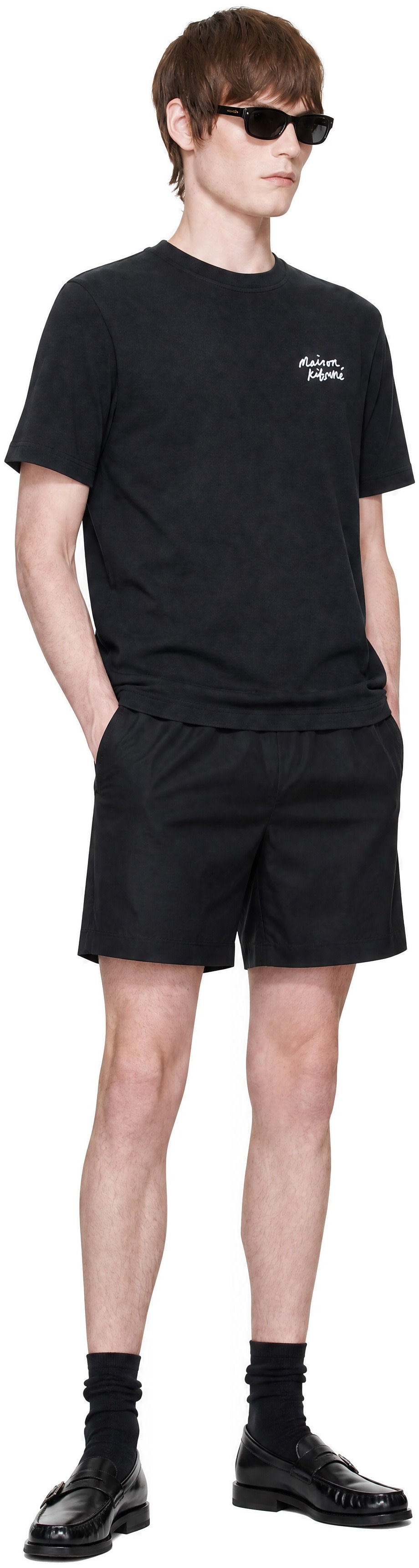 Maison Kitsuné: Black 'Maison Kitsune' Handwriting Comfort T-shirt