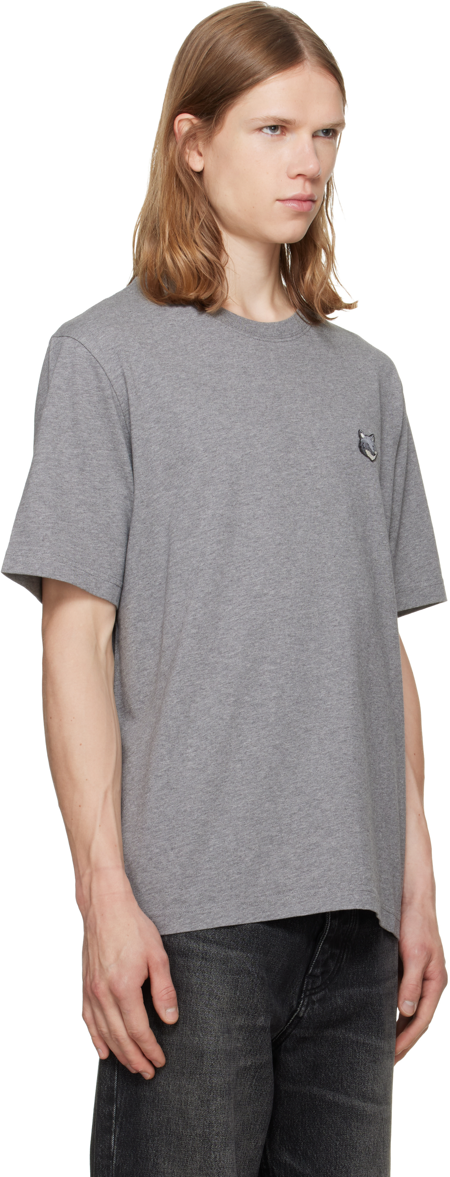 Maison Kitsuné: Gray Fox Head Comfort T-shirt | SSENSE