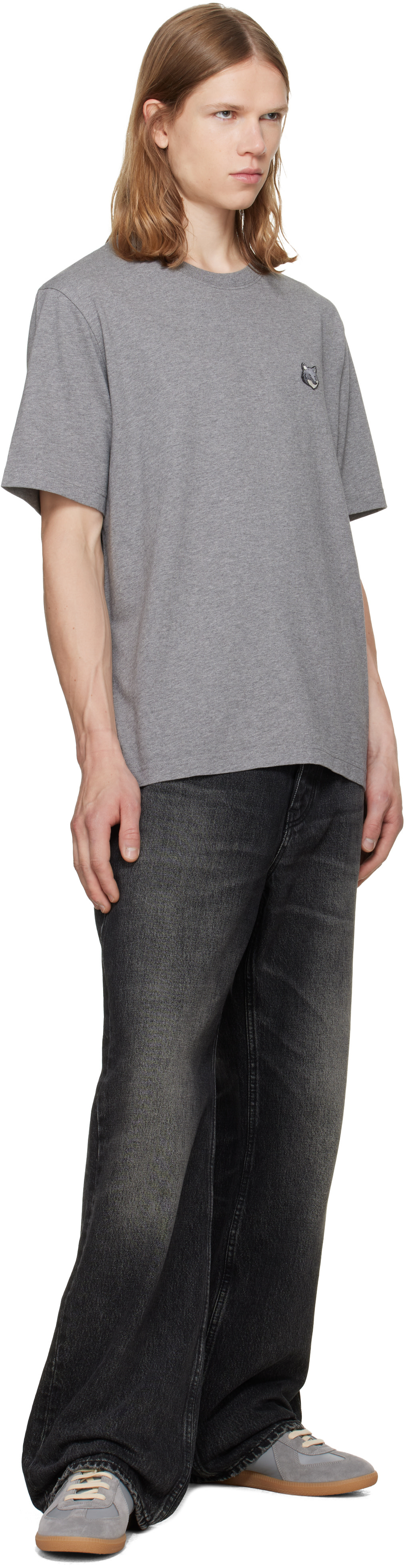 Maison Kitsuné: Gray Fox Head Comfort T-shirt | SSENSE