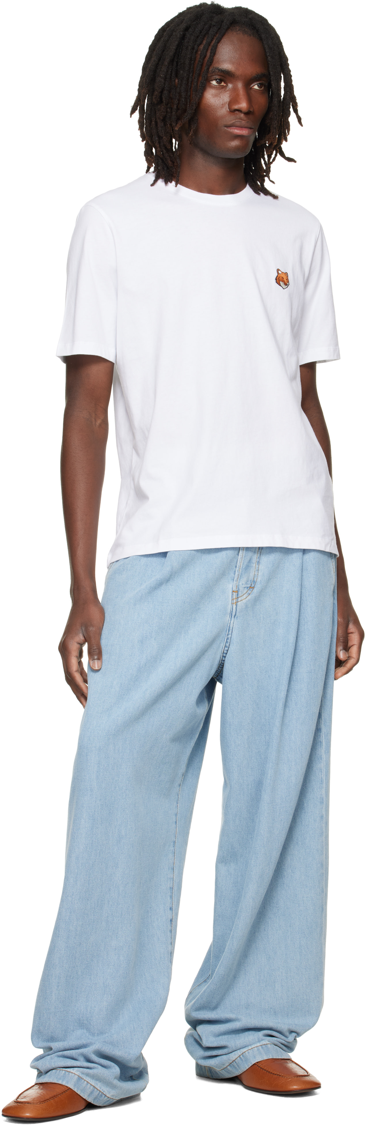 Maison Kitsuné: White Fox Head Regular T-shirt | SSENSE