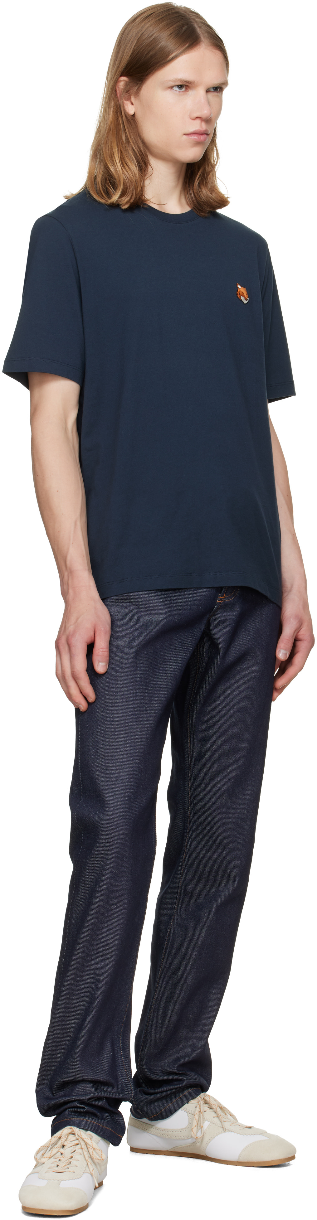 Maison Kitsuné - ネイビー フォックスヘッド レギュラー Tシャツ