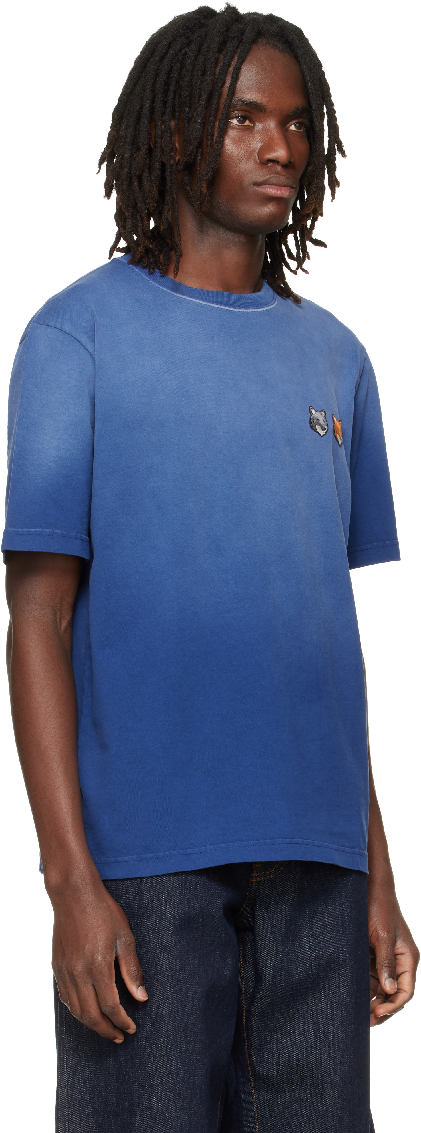 Maison Kitsuné: ネイビー フォックスヘッド レギュラー Tシャツ