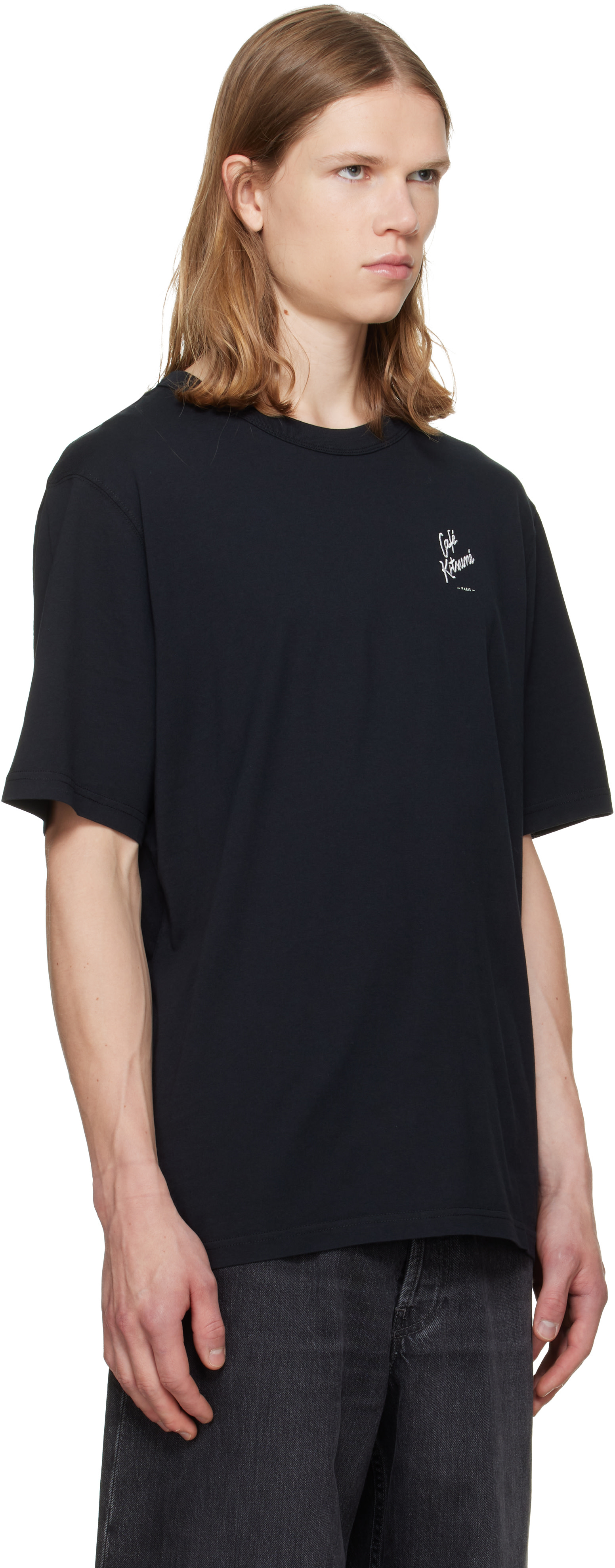Maison Kitsuné: ブラック 'Café Kitsuné' Relax Tシャツ | SSENSE 日本