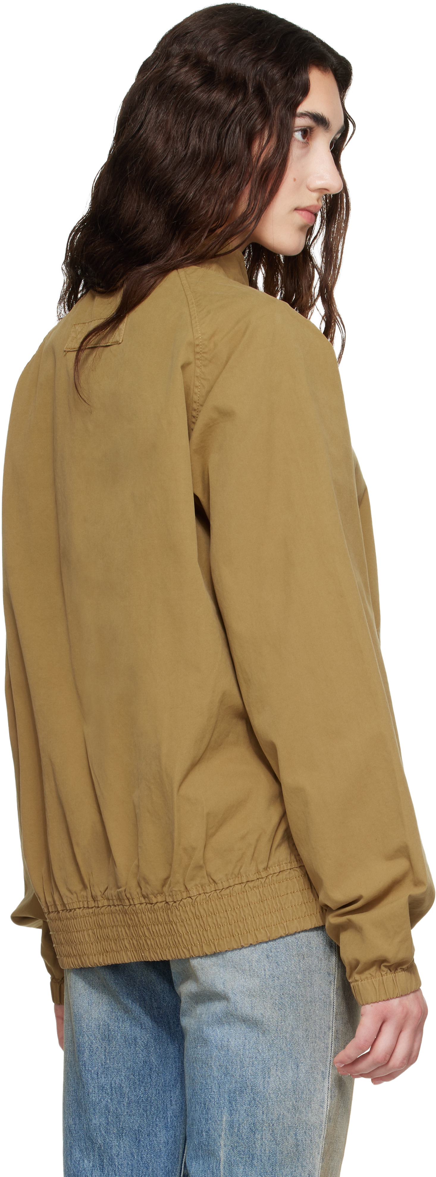 Barbour: Tan Royston Cotton Harrington Bomber Jacket | SSENSE